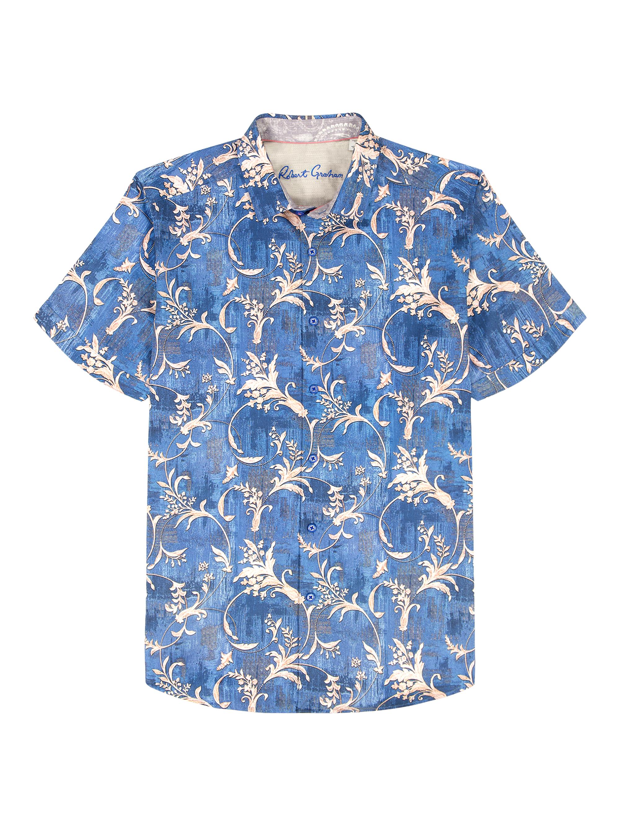 Robert Graham Men's Junipero Woven Short-Sleeve Shirt - Blue