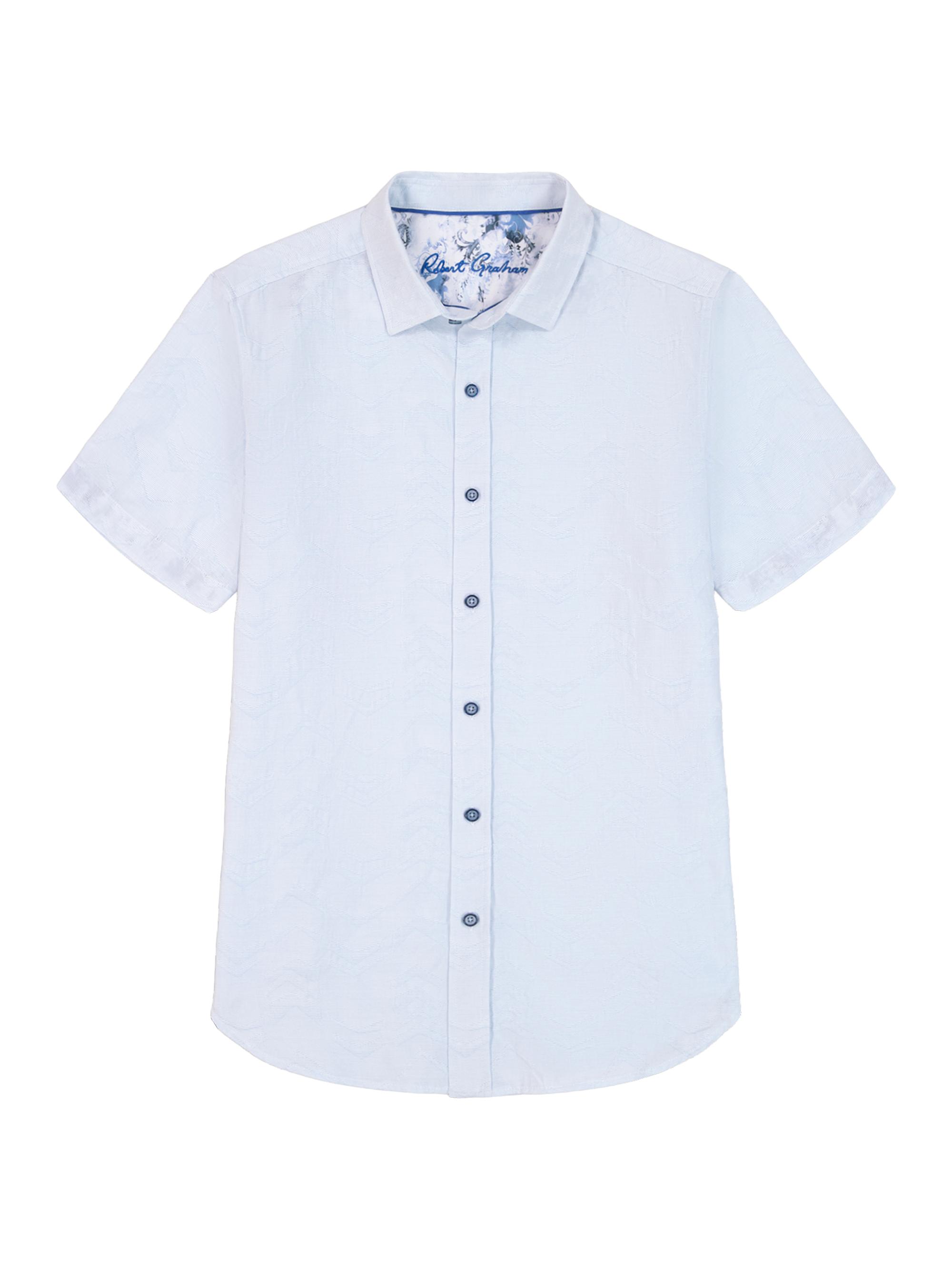 Robert Graham Men's Brackenbury Cotton Short-Sleeve Shirt - Blue