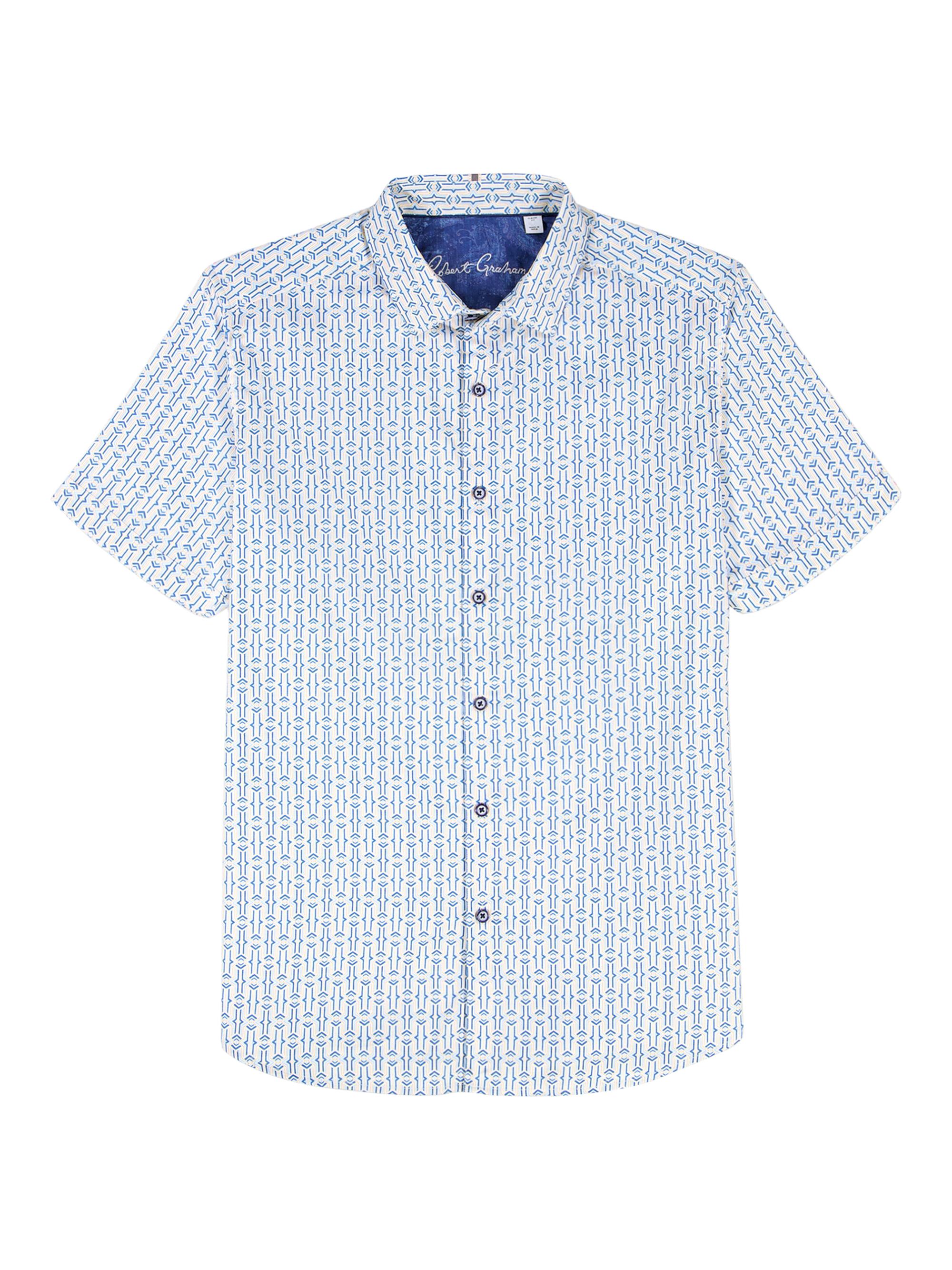 Robert Graham Men's Napier Printed Short-Sleeve Stretch-Cotton Shirt
