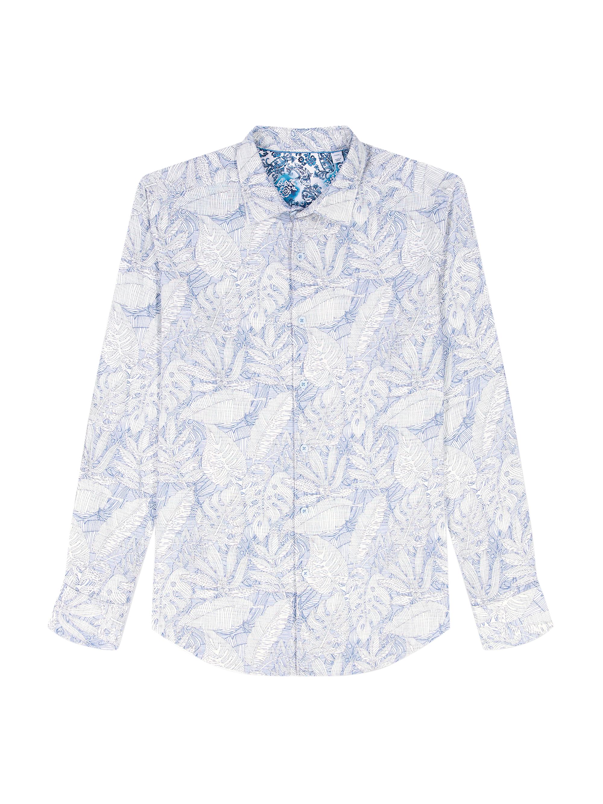 Robert Graham Men's Winesap Damask Woven Shirt - Slate Blue