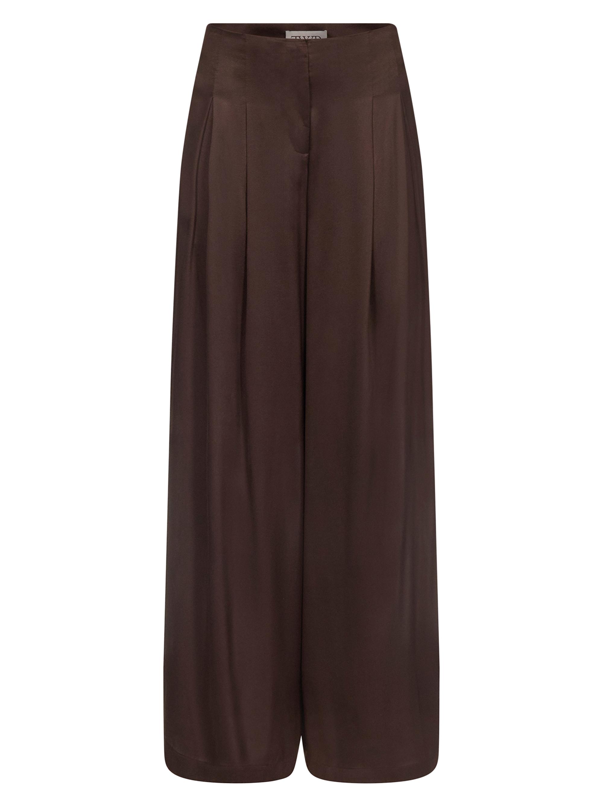 TWP Women's Drew Pleated Silk-Blend Wide-Leg Pants - Delicioso