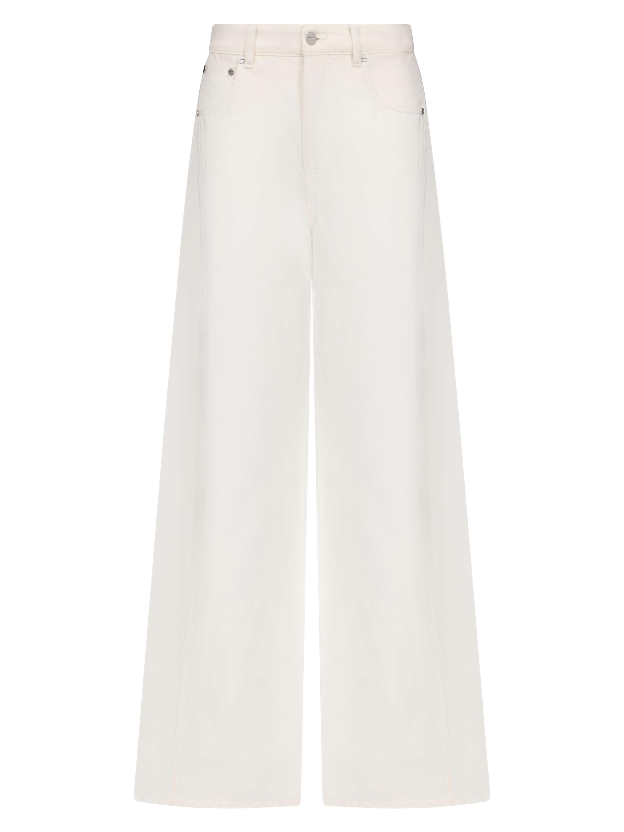 TWP Women's West 11th St Cotton-Linen Wide-Leg Jeans - White