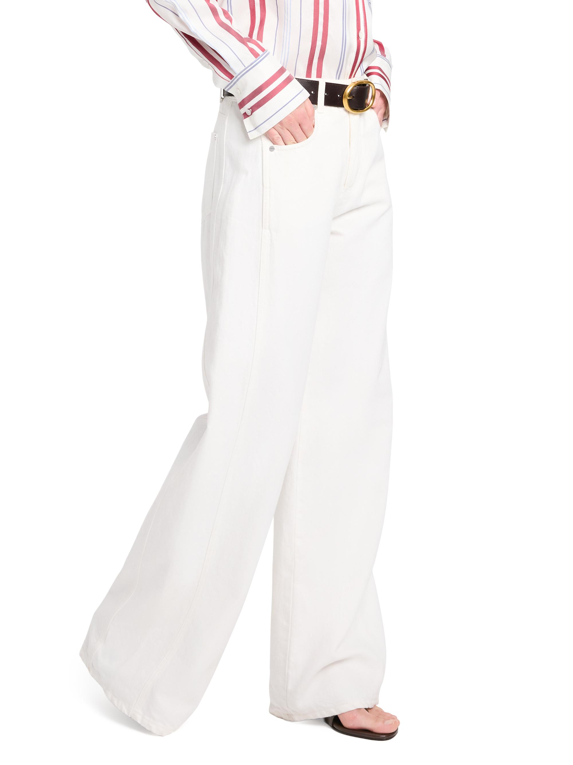 TWP Women's West 11th St Cotton-Linen Wide-Leg Jeans - White | Thumbnail 4
