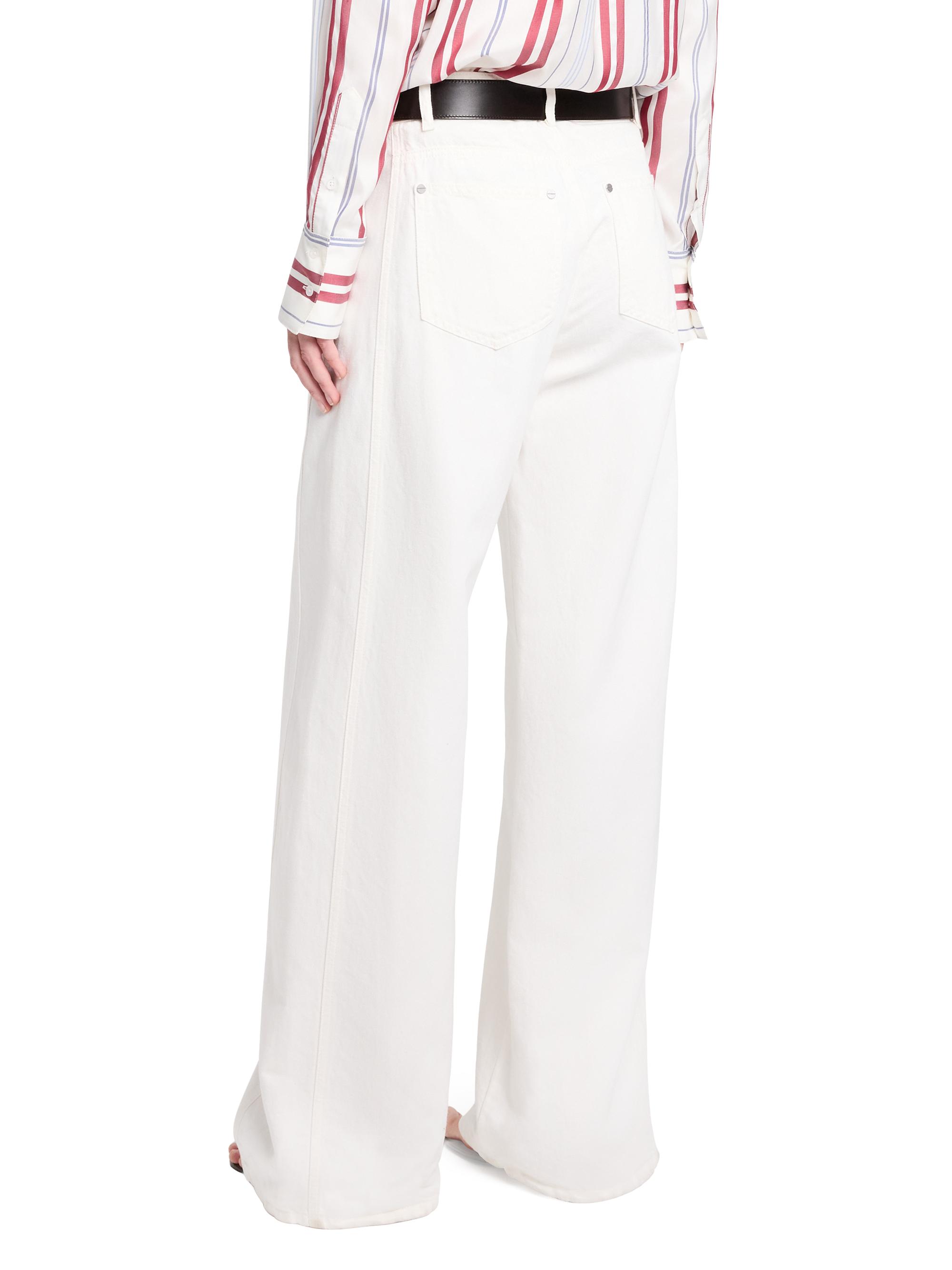 TWP Women's West 11th St Cotton-Linen Wide-Leg Jeans - White | Thumbnail 5
