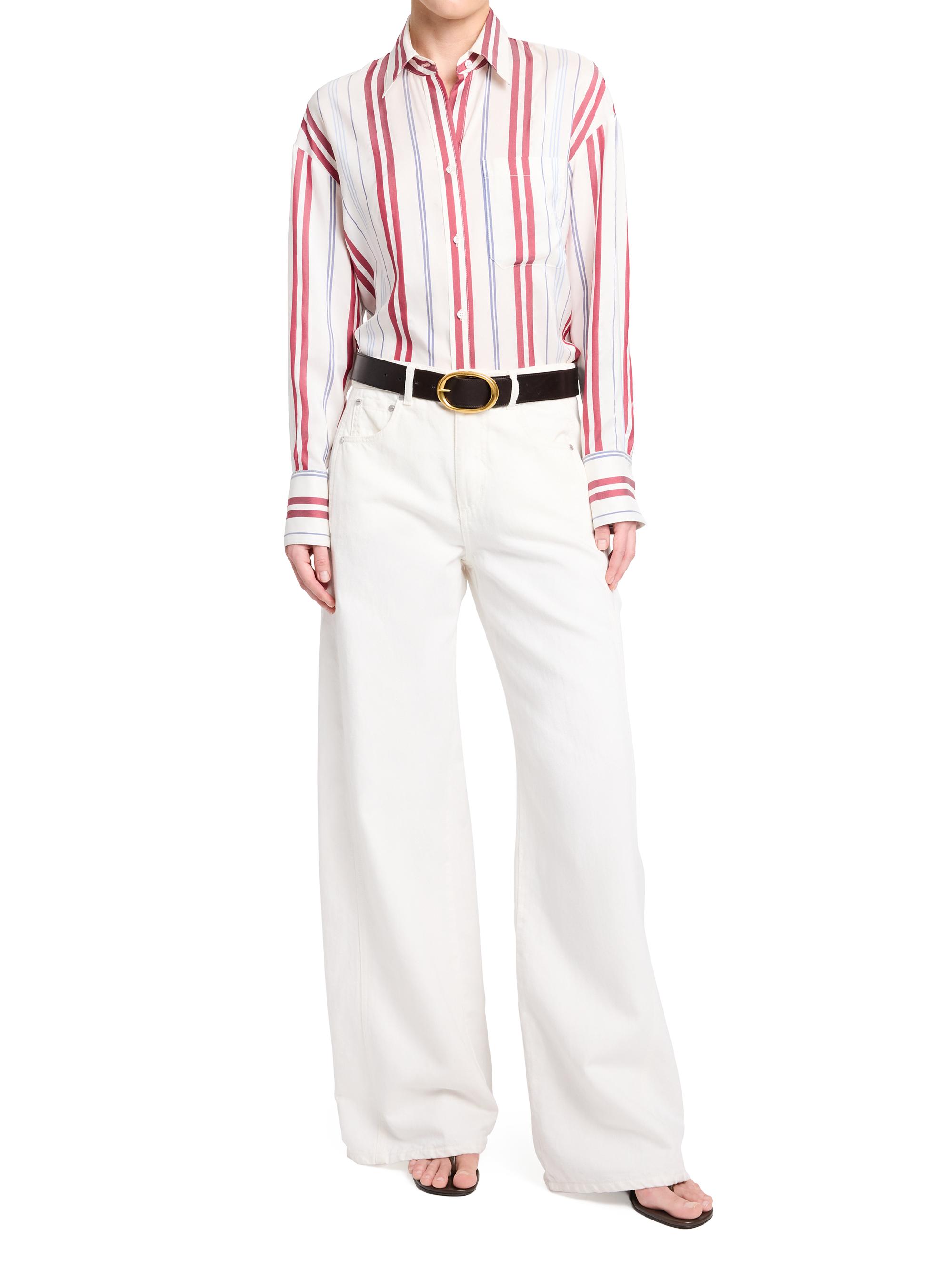 TWP Women's West 11th St Cotton-Linen Wide-Leg Jeans - White | Thumbnail 2