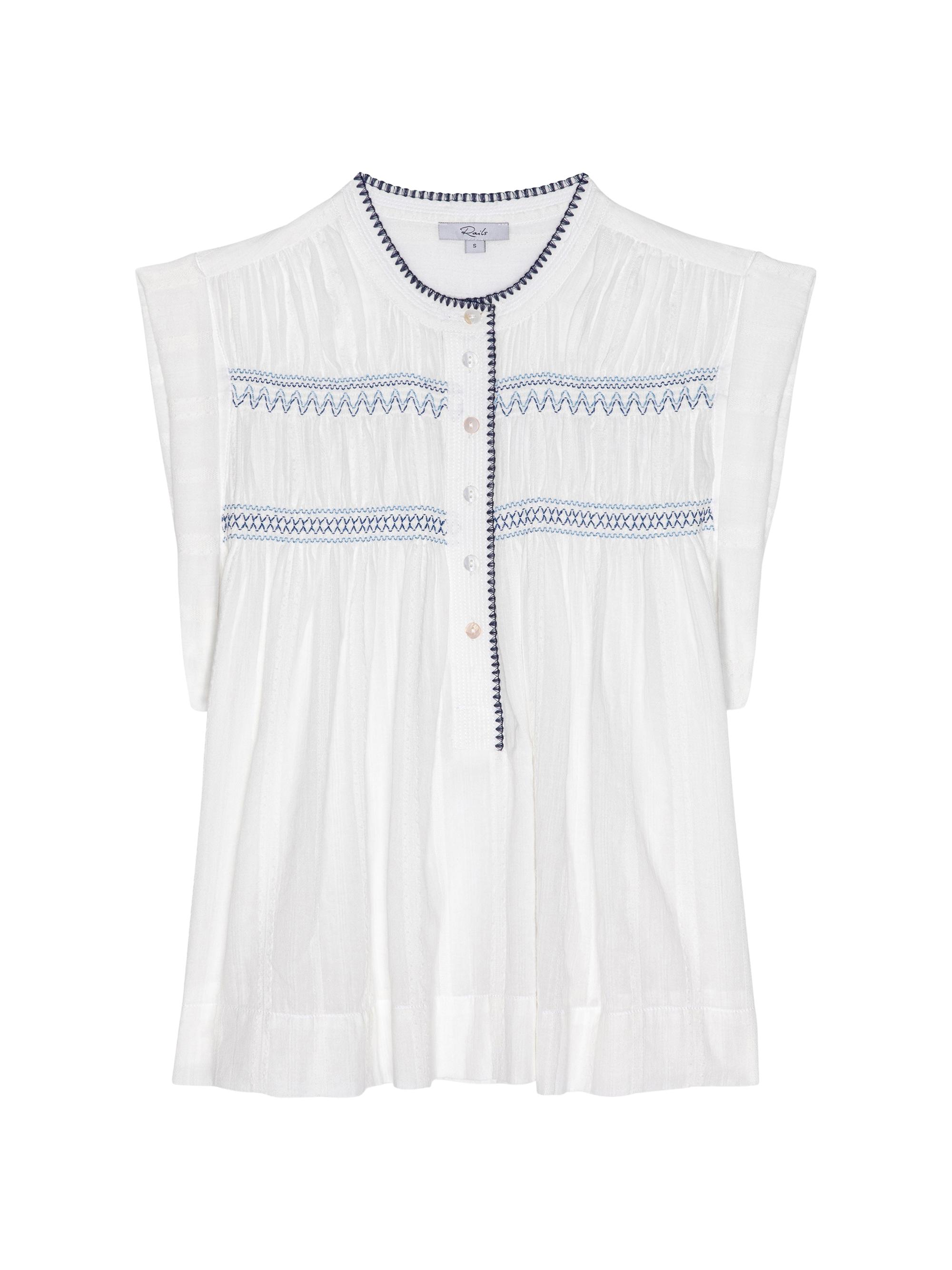 Rails Women's Willow Pleated Cotton Top - White