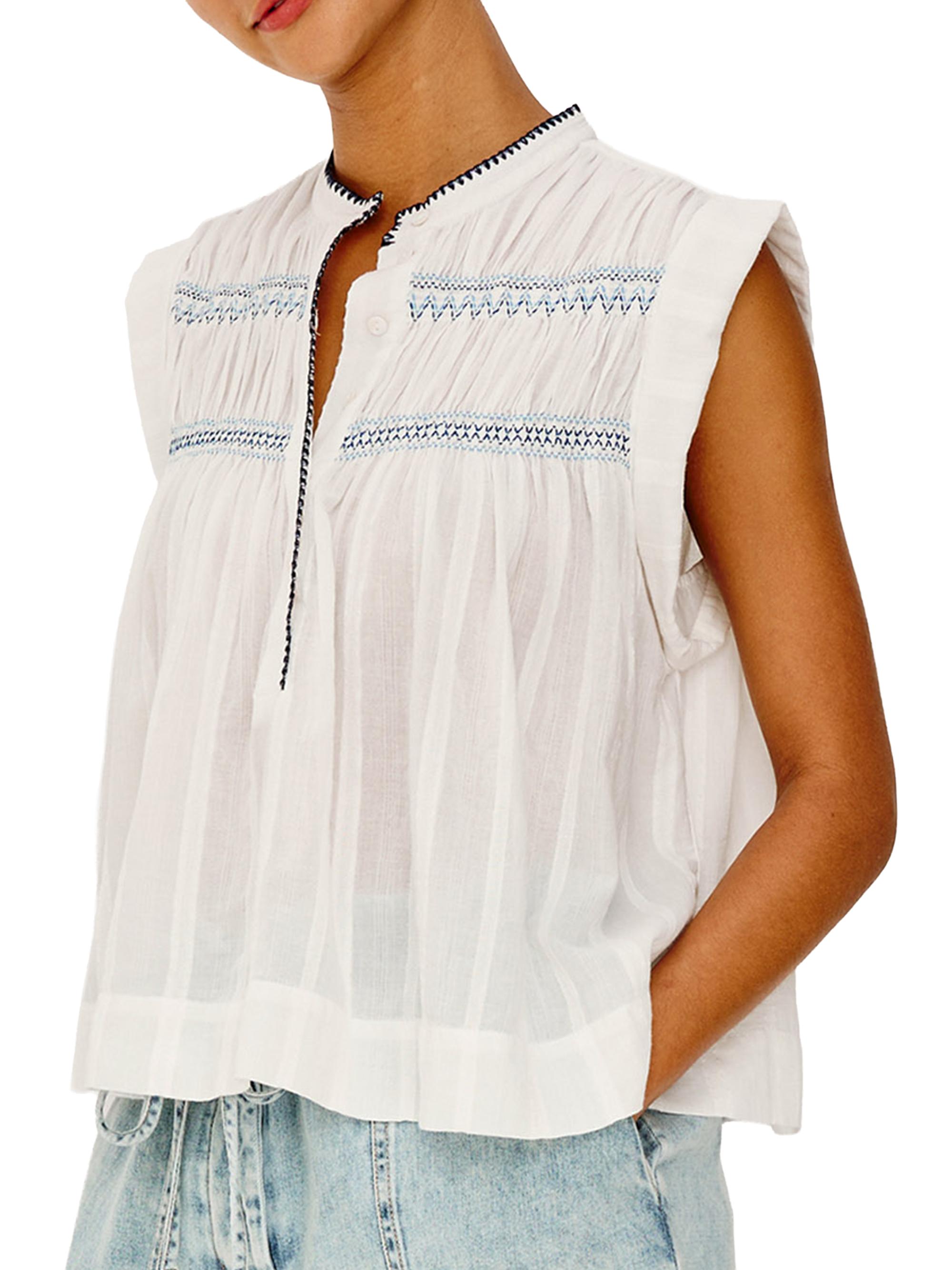 Rails Women's Willow Pleated Cotton Top - White | Thumbnail 4