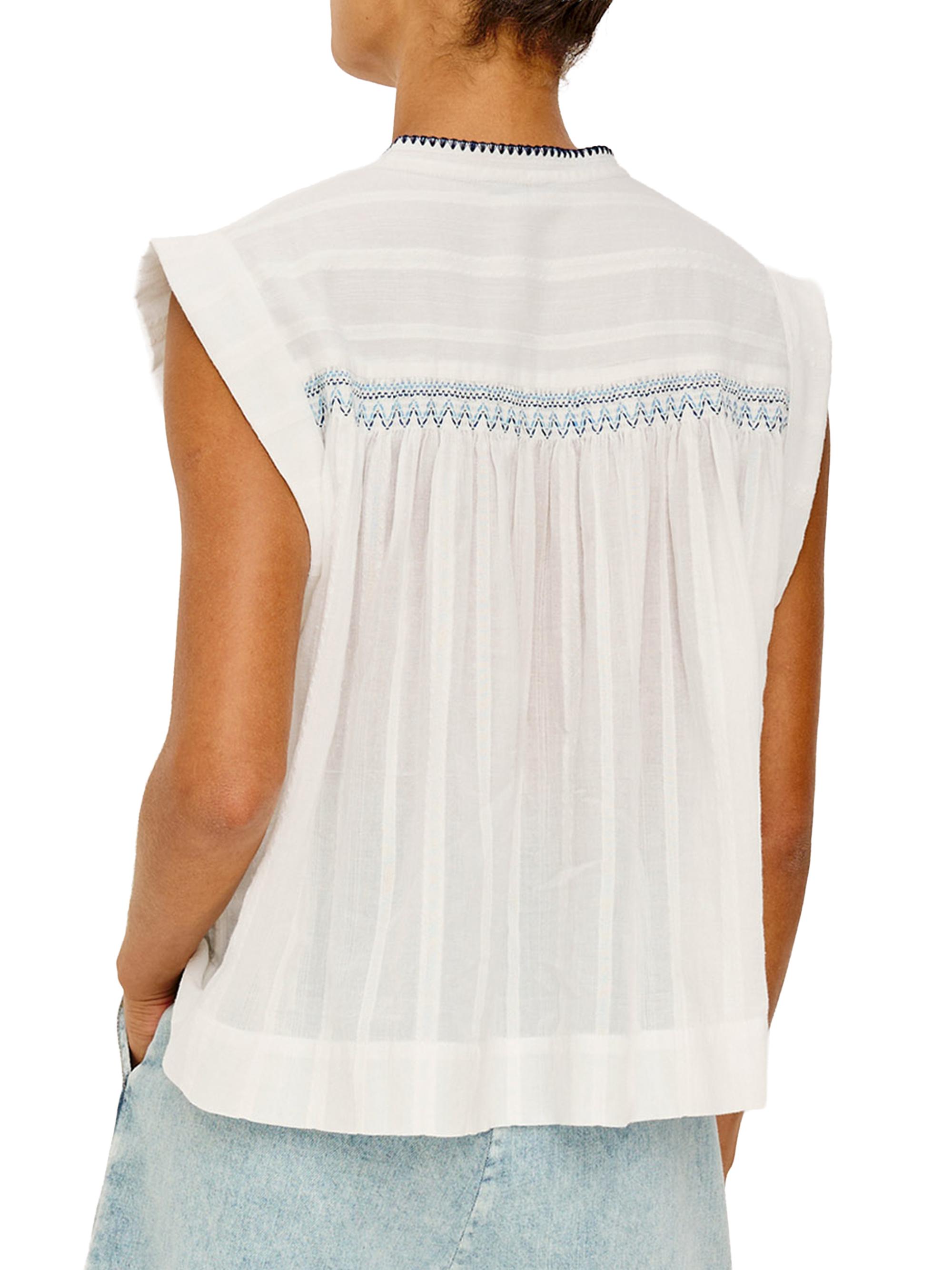 Rails Women's Willow Pleated Cotton Top - White | Thumbnail 5