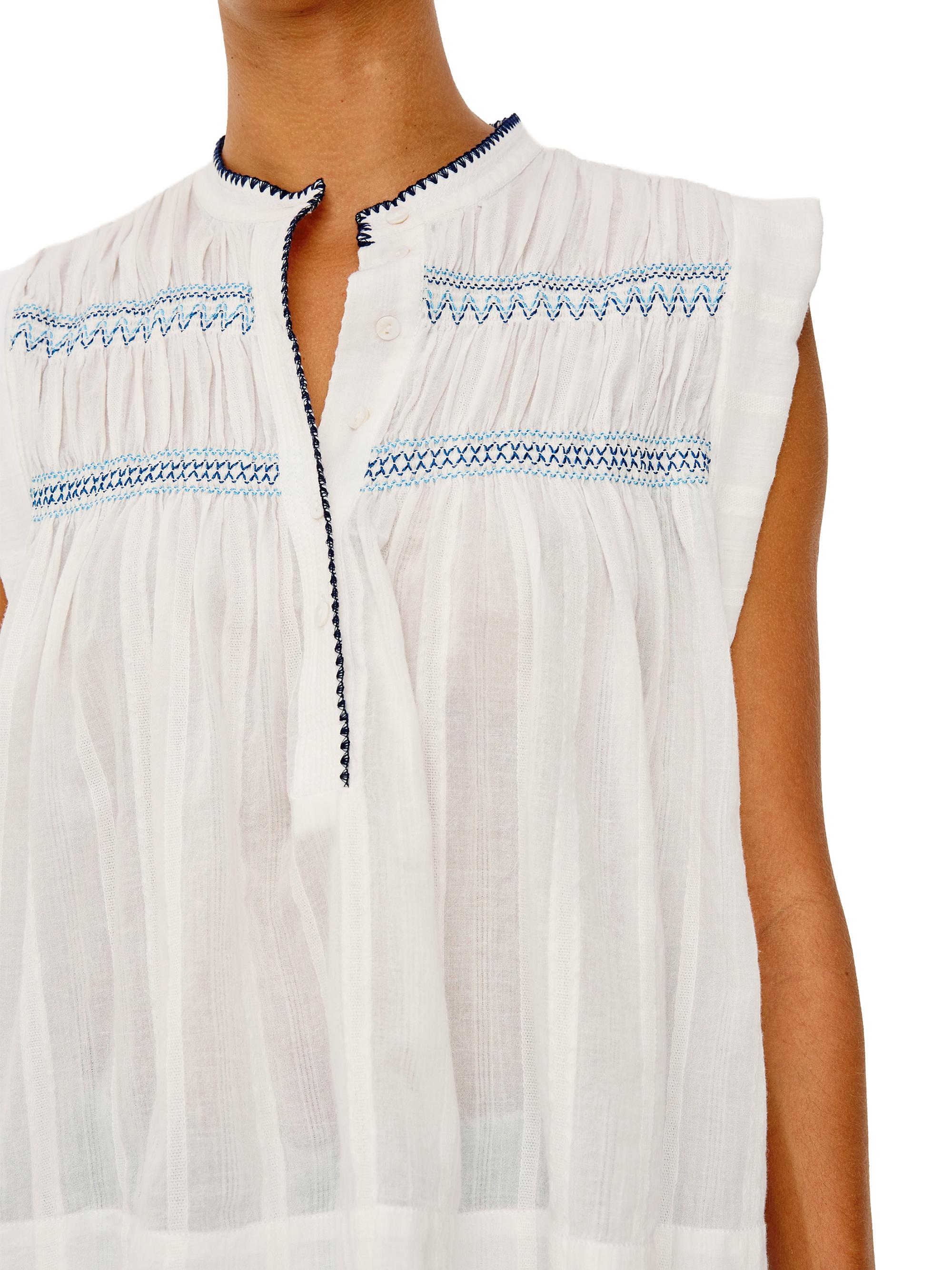 Rails Women's Willow Pleated Cotton Top - White | Thumbnail 6