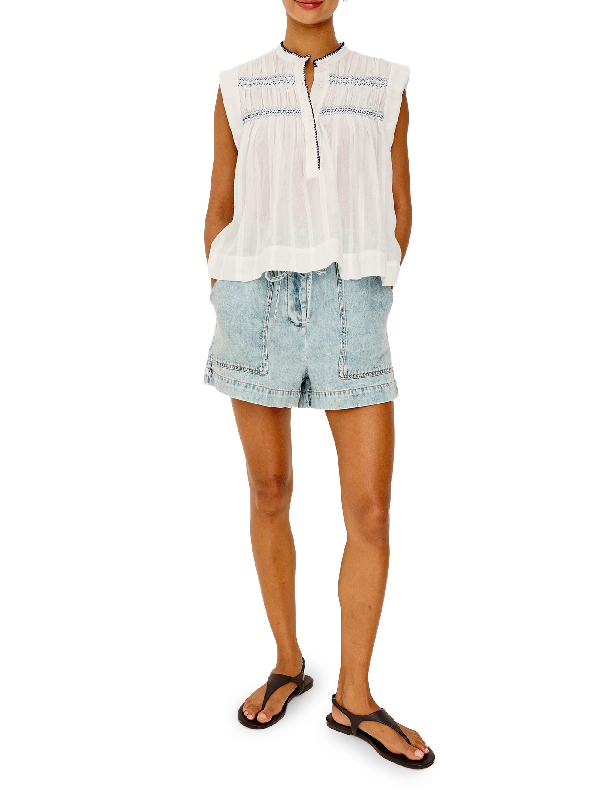 Rails Women's Willow Pleated Cotton Top - White | Thumbnail 2