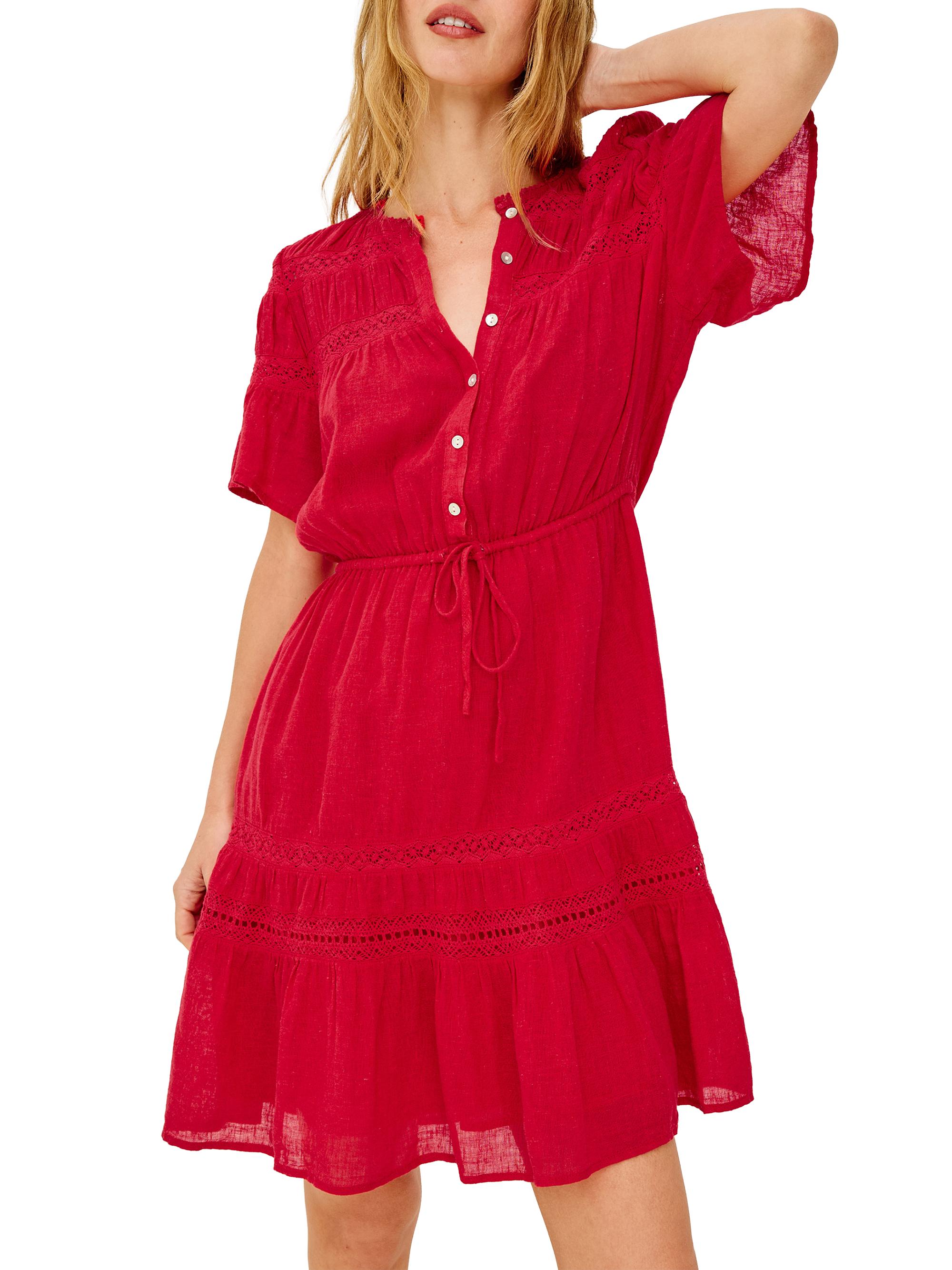Rails Women's Winslow Linen-Blend A-Line Minidress - Tomato | Thumbnail 3