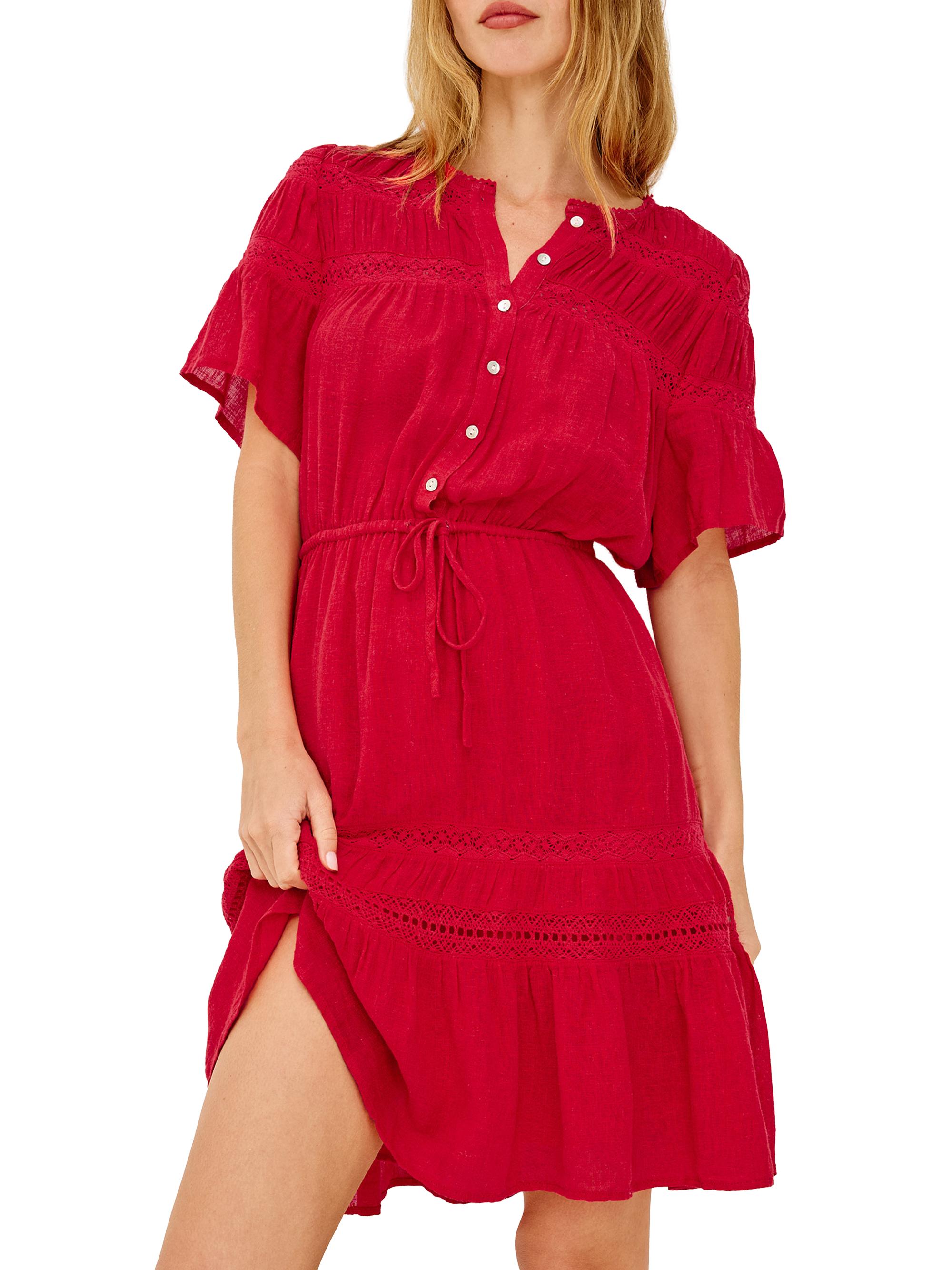 Rails Women's Winslow Linen-Blend A-Line Minidress - Tomato | Thumbnail 5