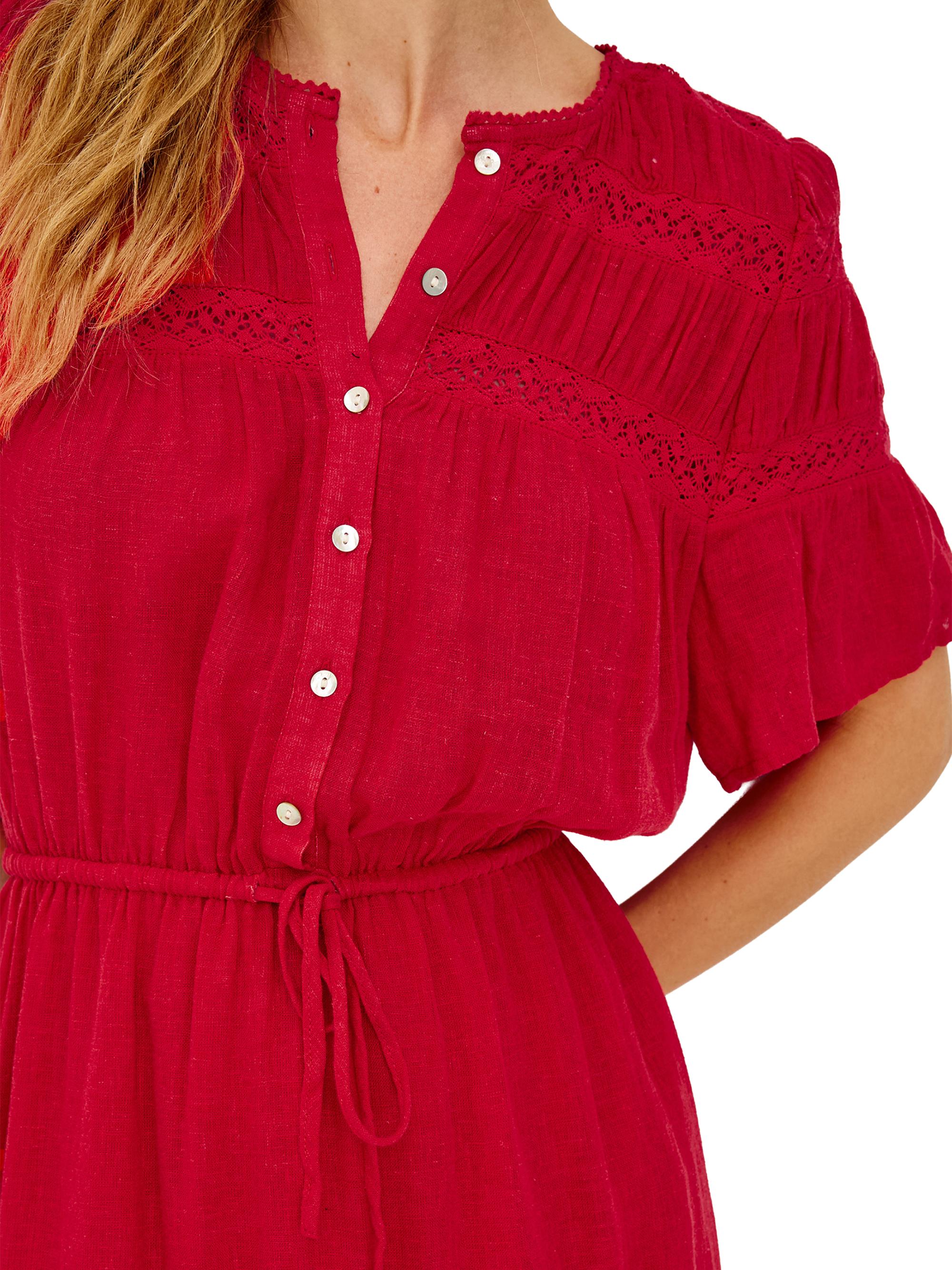 Rails Women's Winslow Linen-Blend A-Line Minidress - Tomato | Thumbnail 6