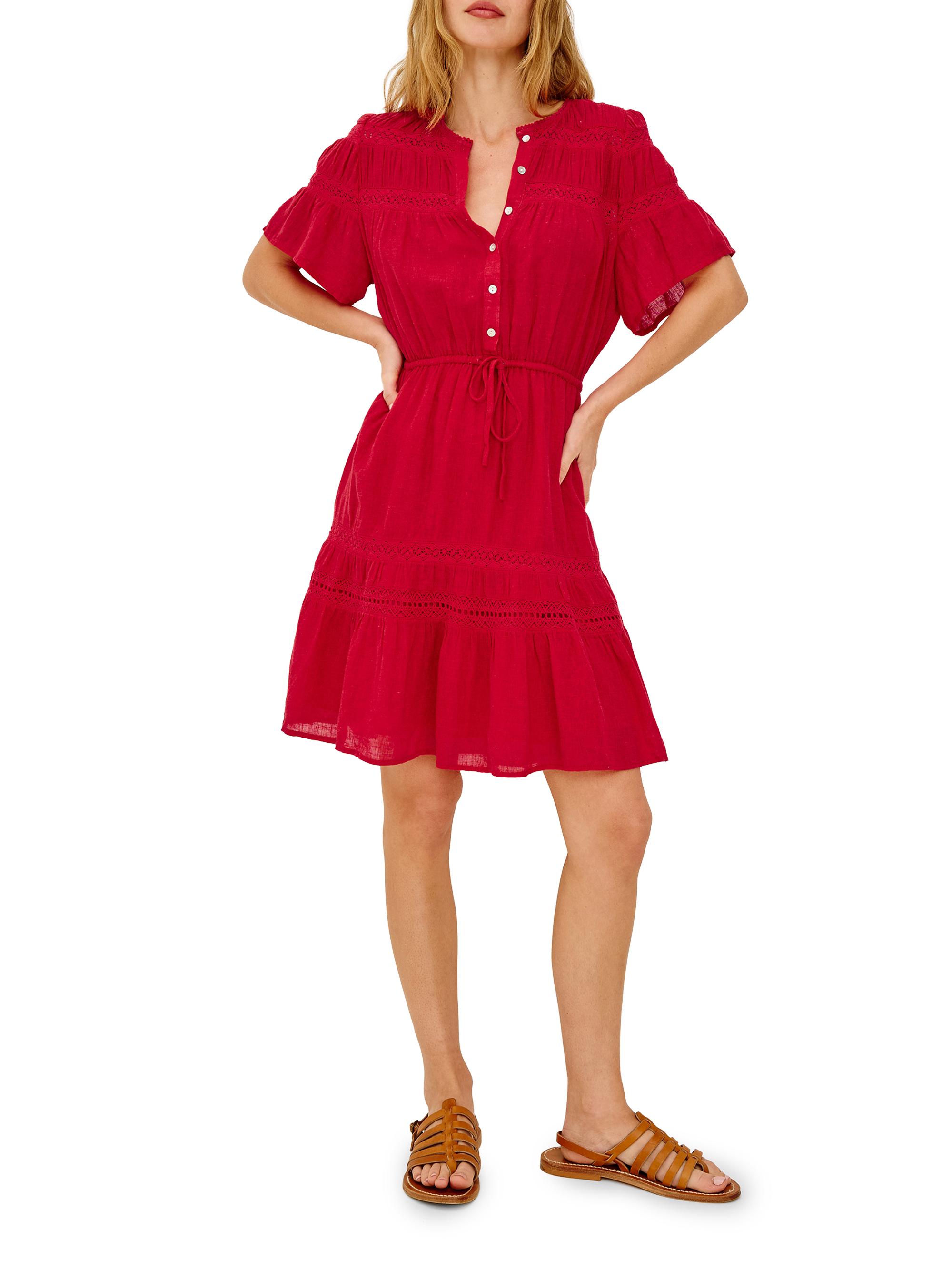 Rails Women's Winslow Linen-Blend A-Line Minidress - Tomato | Thumbnail 2