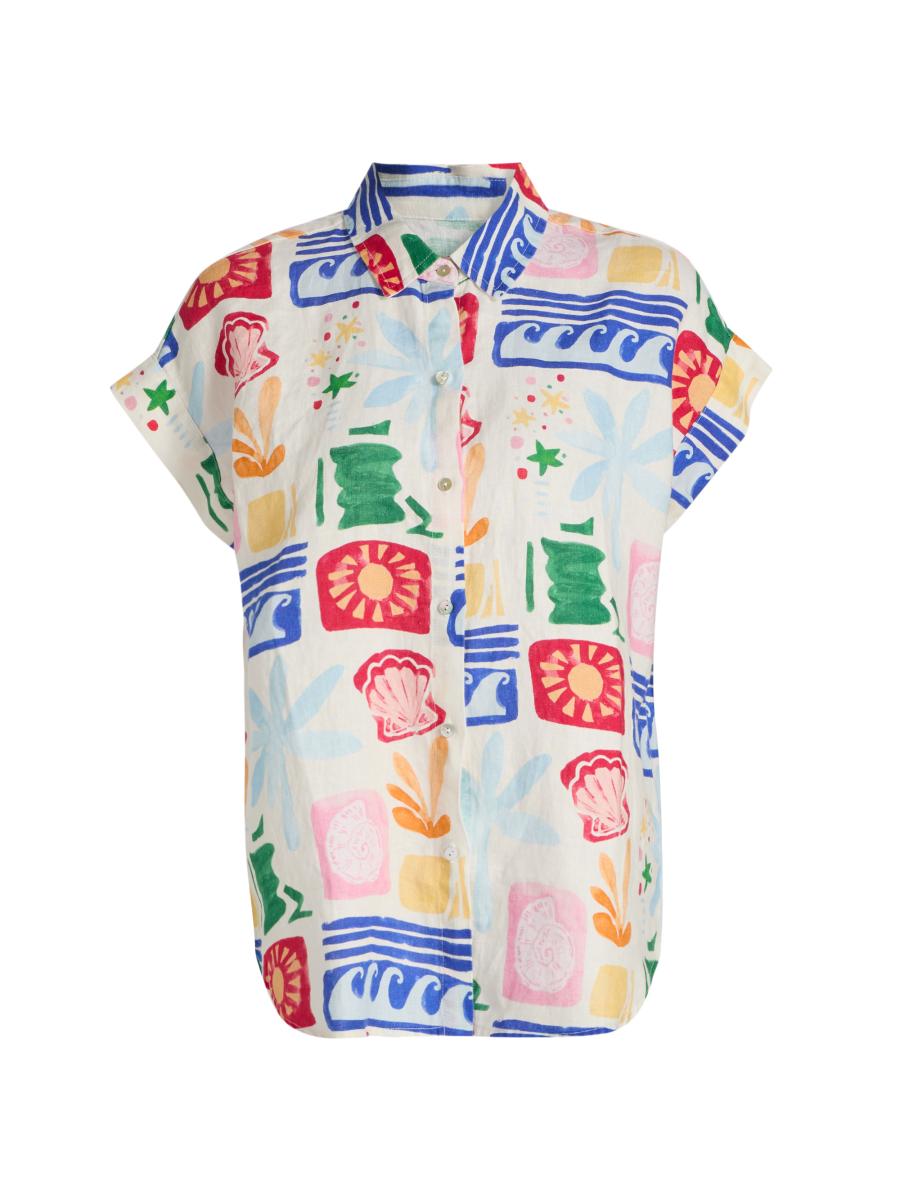 Rails Women's Farrah Printed Linen Short-sleeve Shirt In Multi