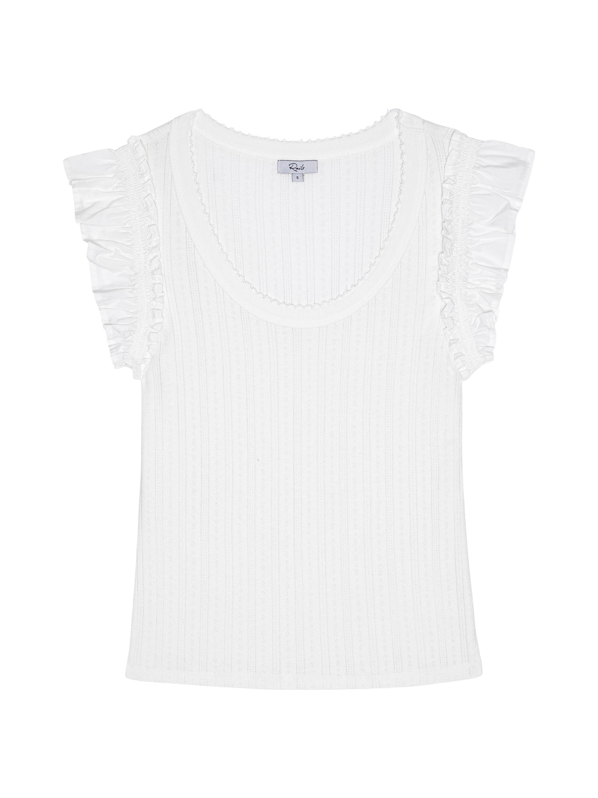 Rails Women's Giovanna Pointelle-Knit Top - White
