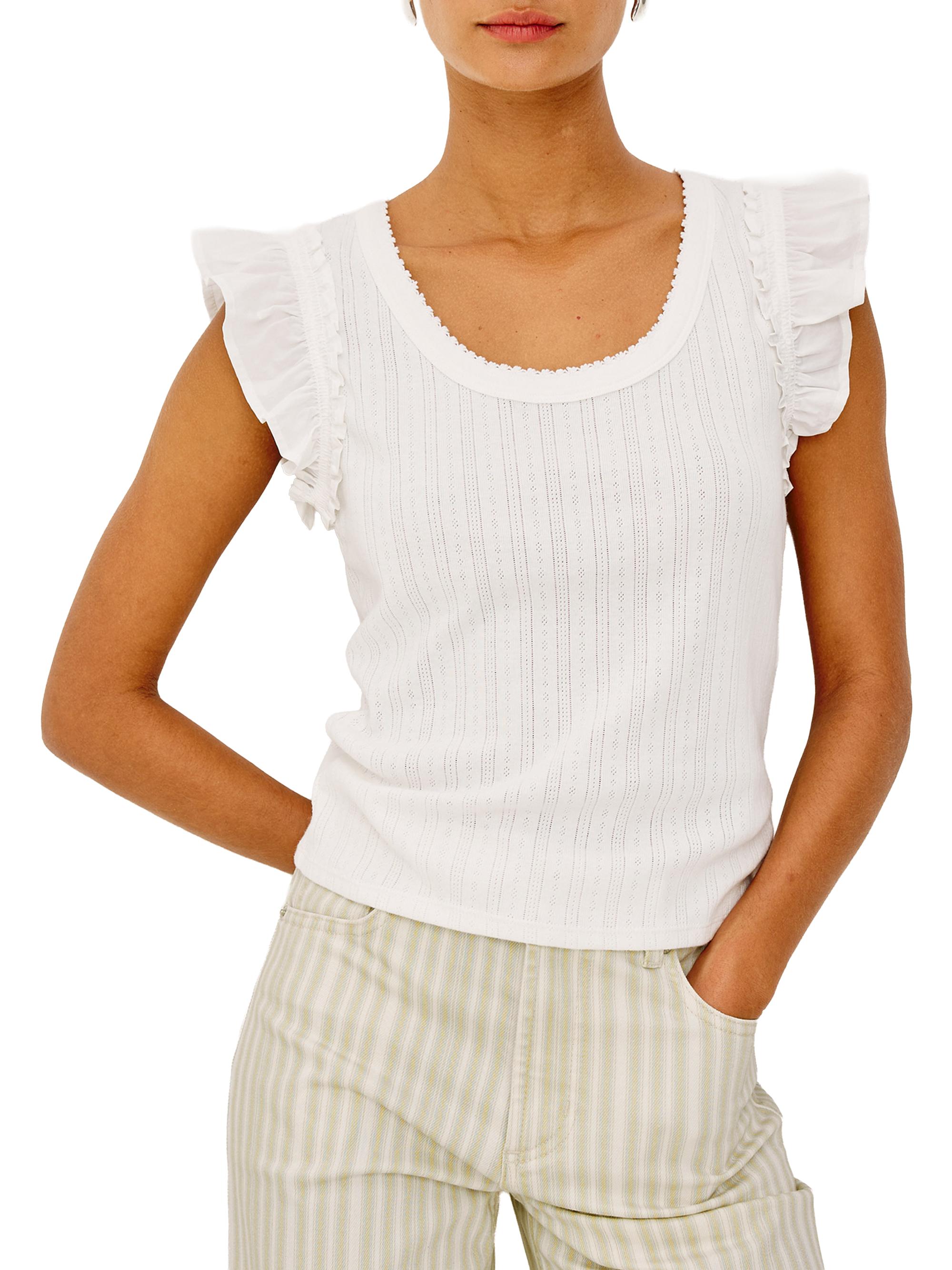 Rails Women's Giovanna Pointelle-Knit Top - White | Thumbnail 3
