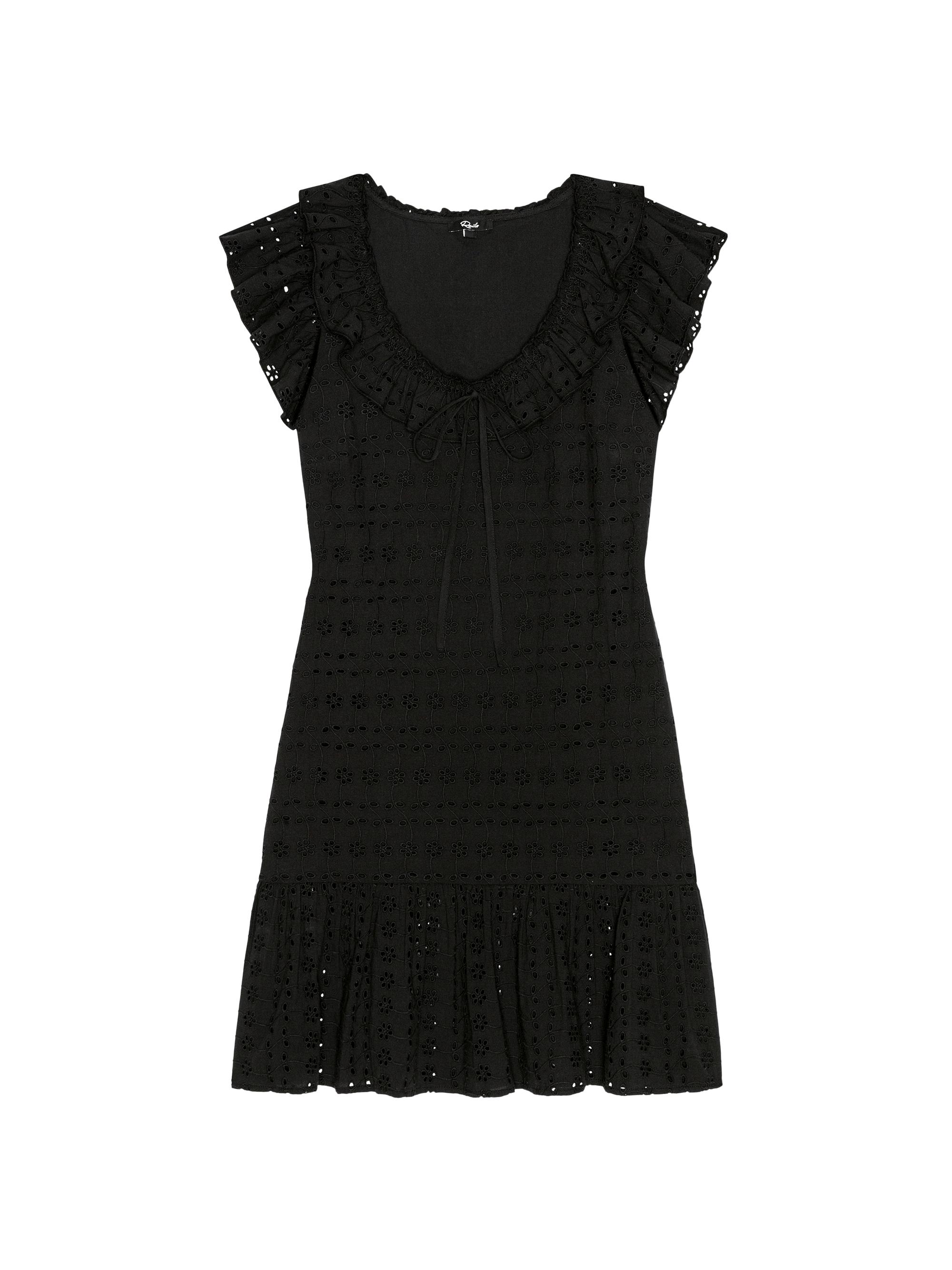 Rails Women's Essie Eyelet Cotton A-Line minidress - Black Eyelet