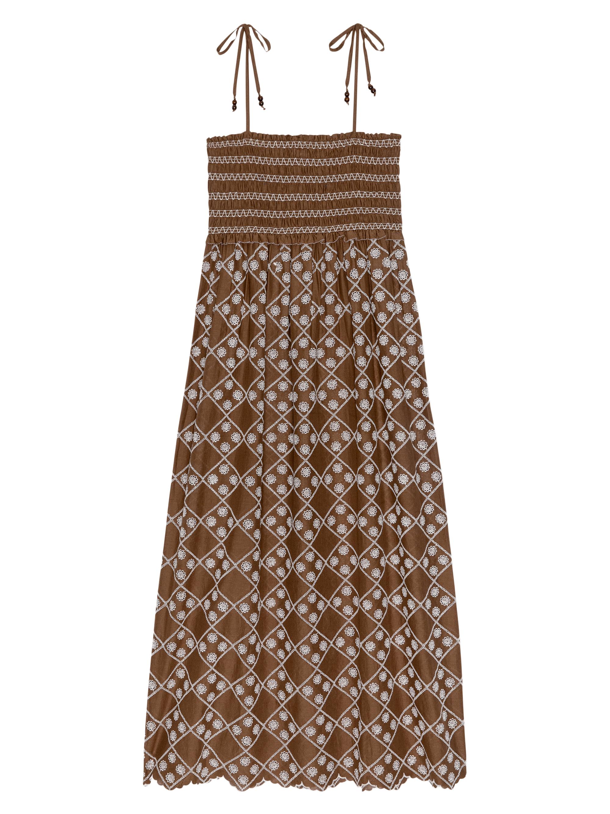 Rails Women's Becca Eyelet Cotton Midi-Dress - Cocoa Daisy Embroidery