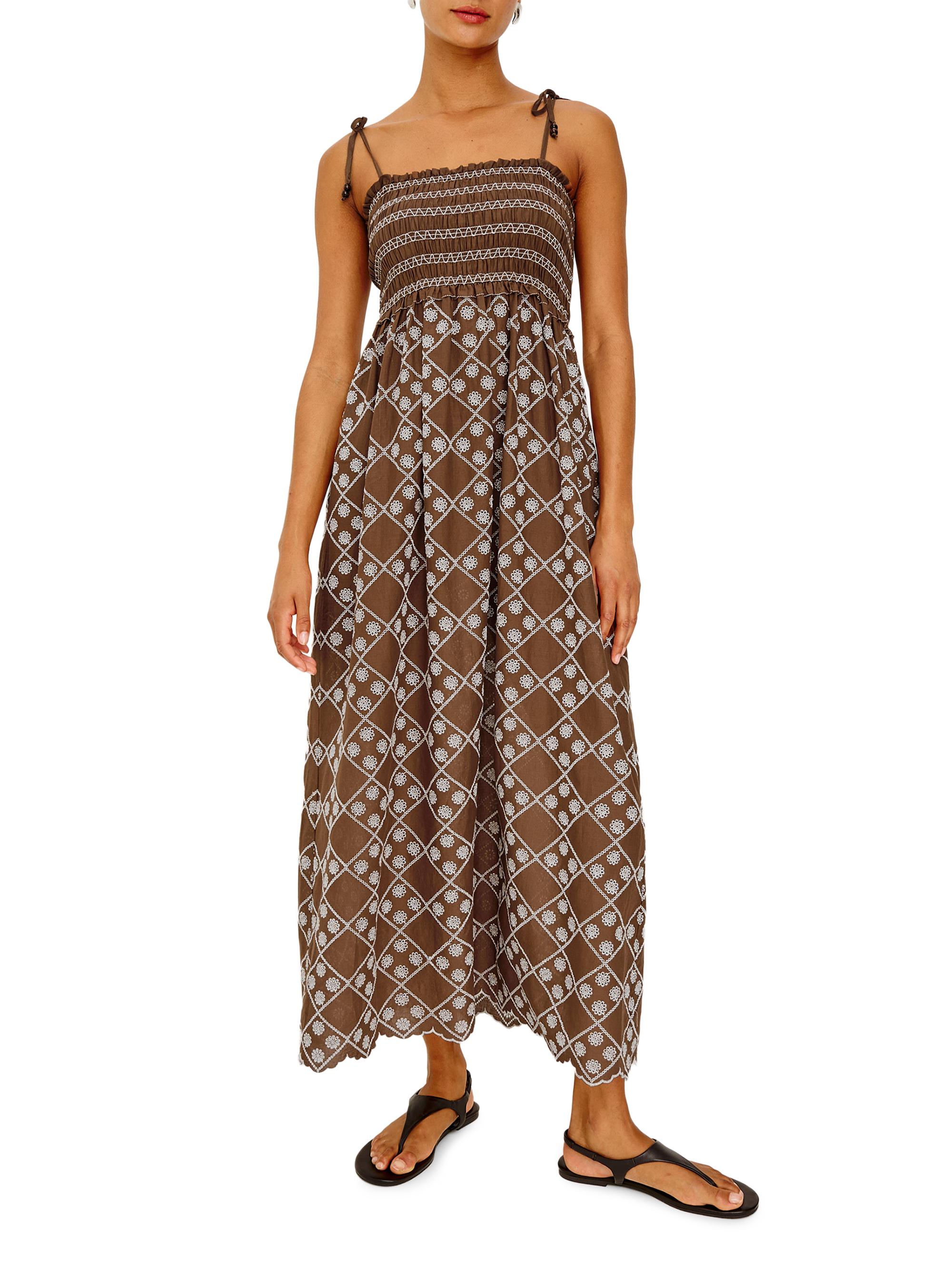 Rails Women's Becca Eyelet Cotton Midi-Dress - Cocoa Daisy Embroidery | Thumbnail 2