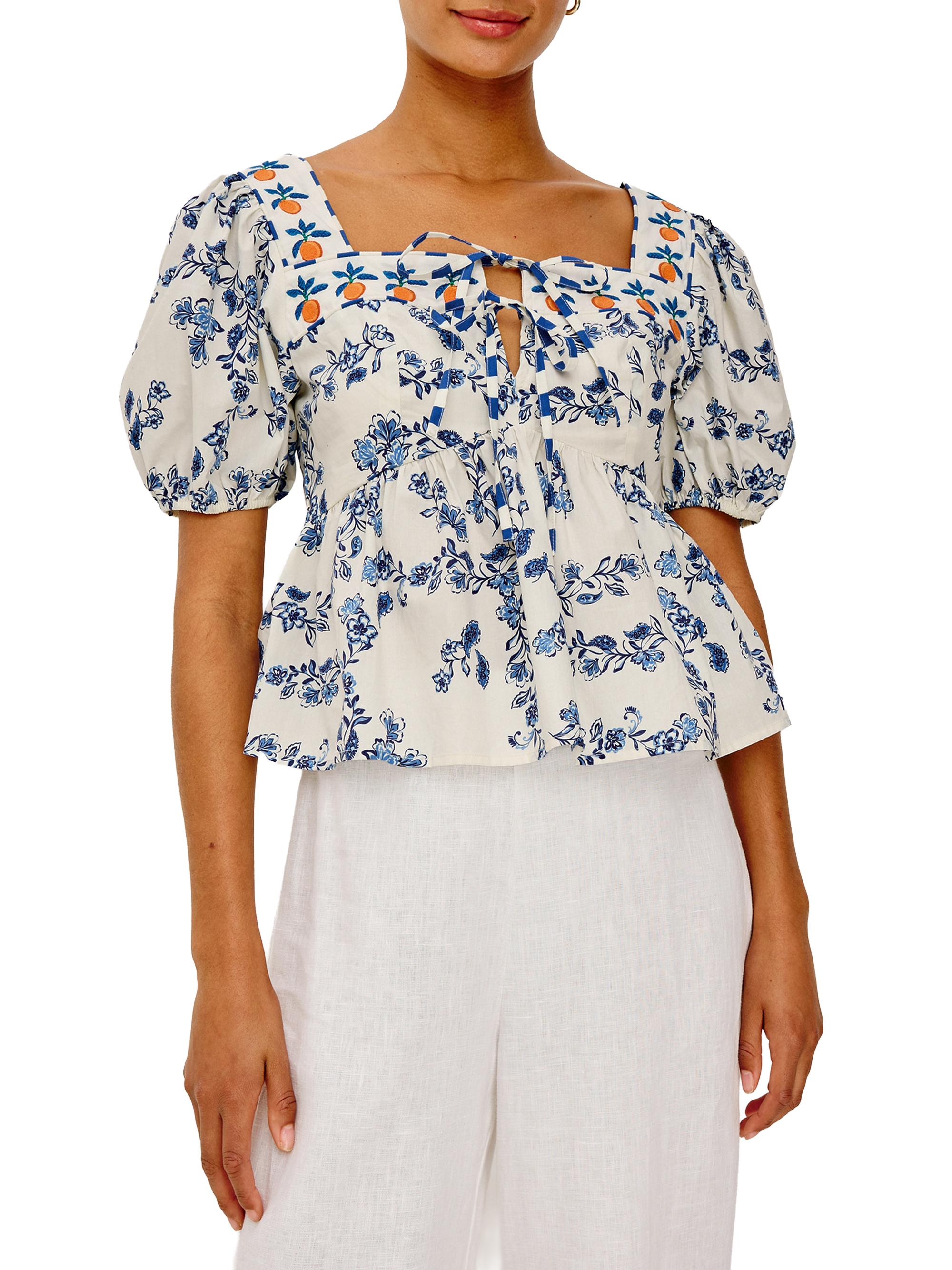 Rails Women's Presley Ceramic Floral Cotton Top - Ceramic Floral | Thumbnail 3