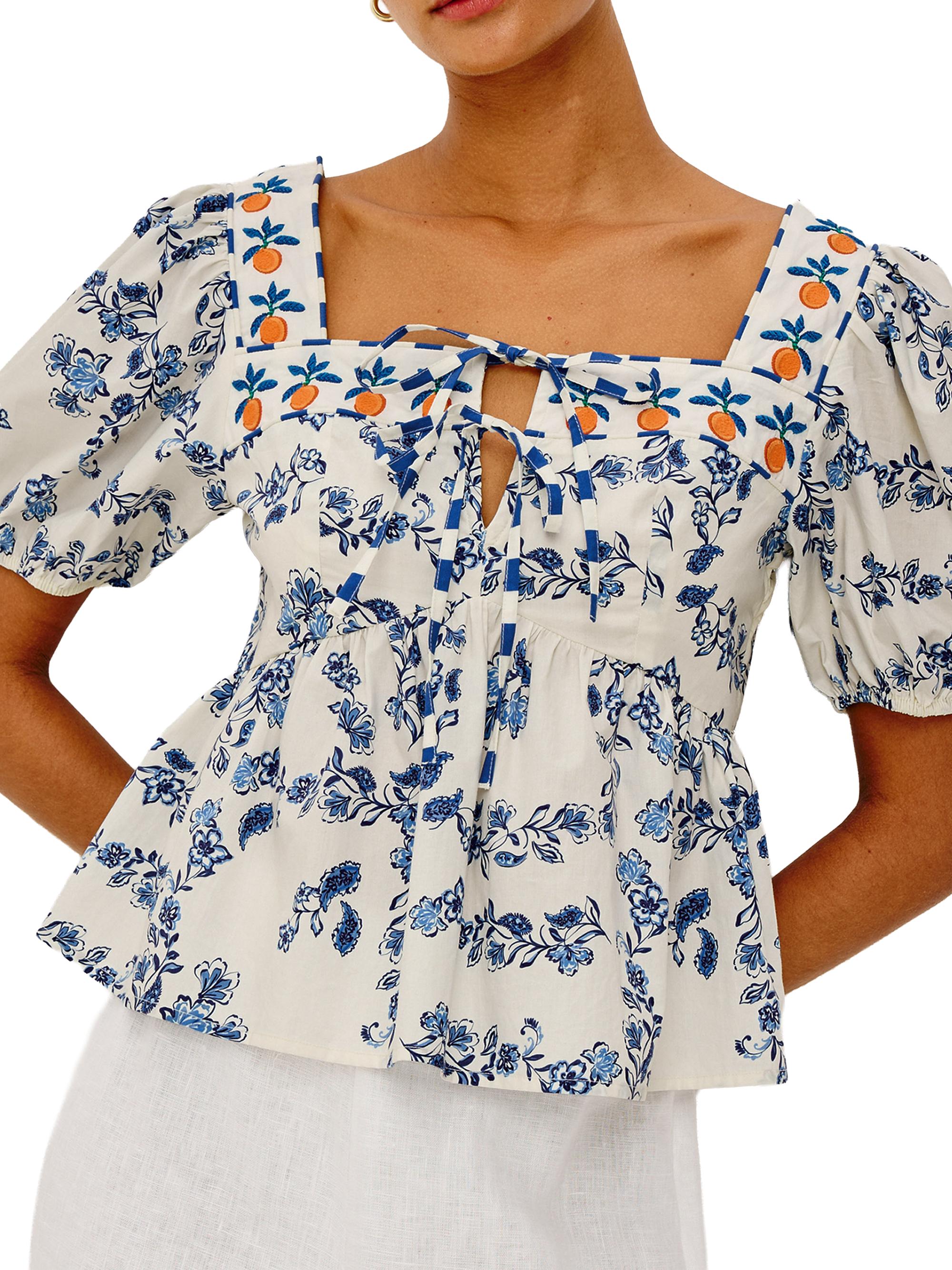 Rails Women's Presley Ceramic Floral Cotton Top - Ceramic Floral | Thumbnail 5