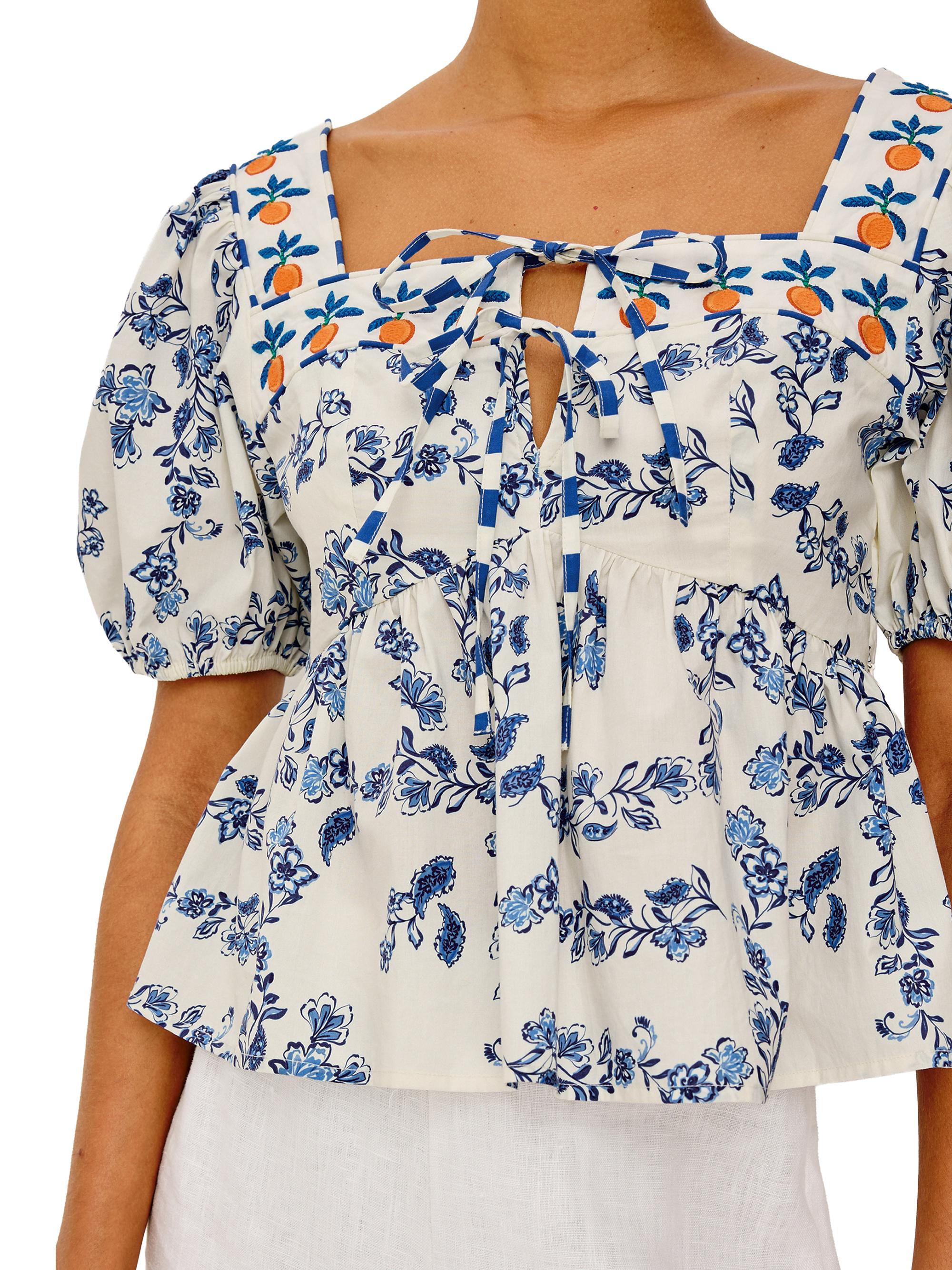 Rails Women's Presley Ceramic Floral Cotton Top - Ceramic Floral | Thumbnail 6