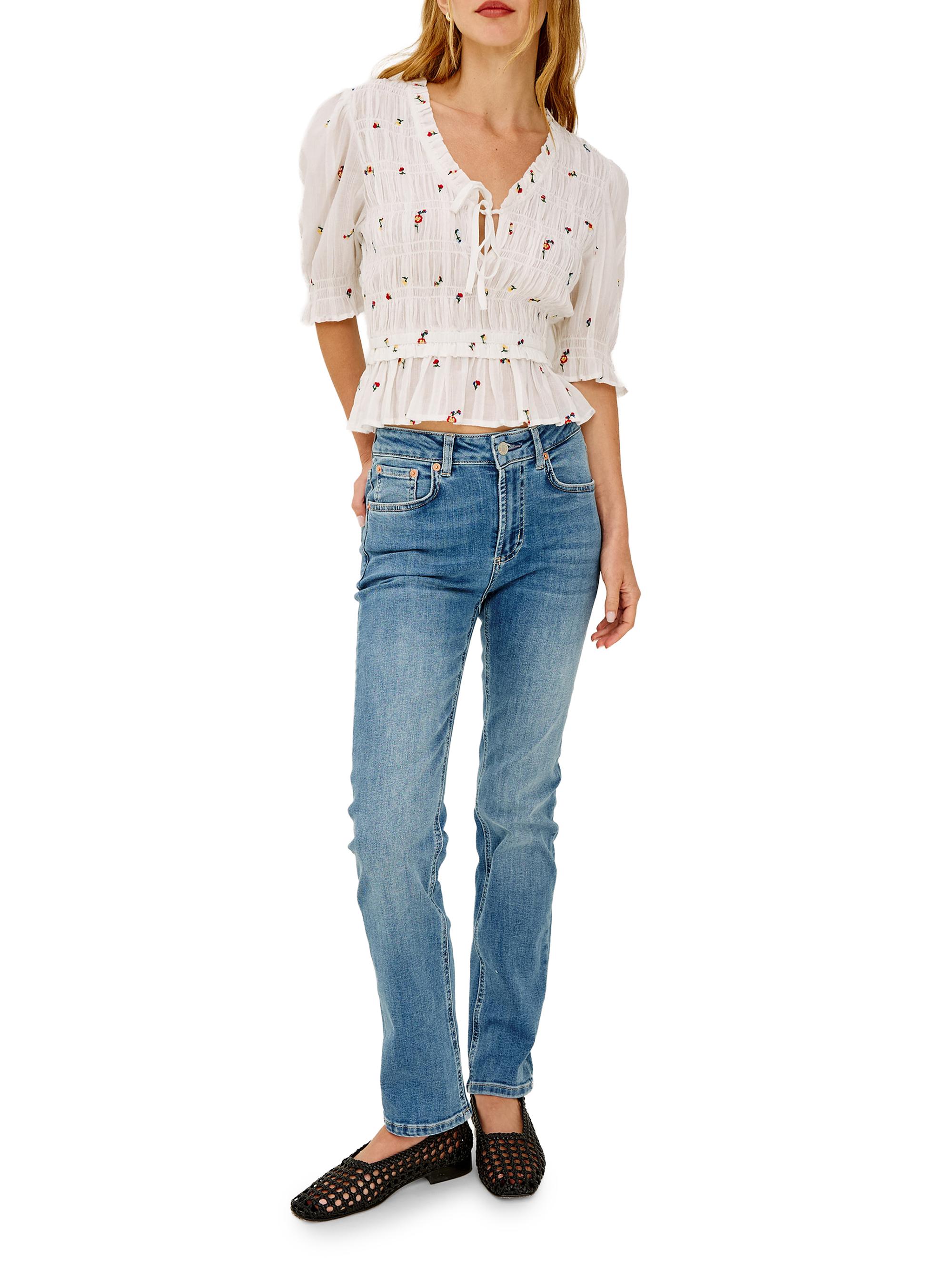Rails Women's Fontaine Floral-Embroidered Cotton Top - White Wildflowers | Thumbnail 2