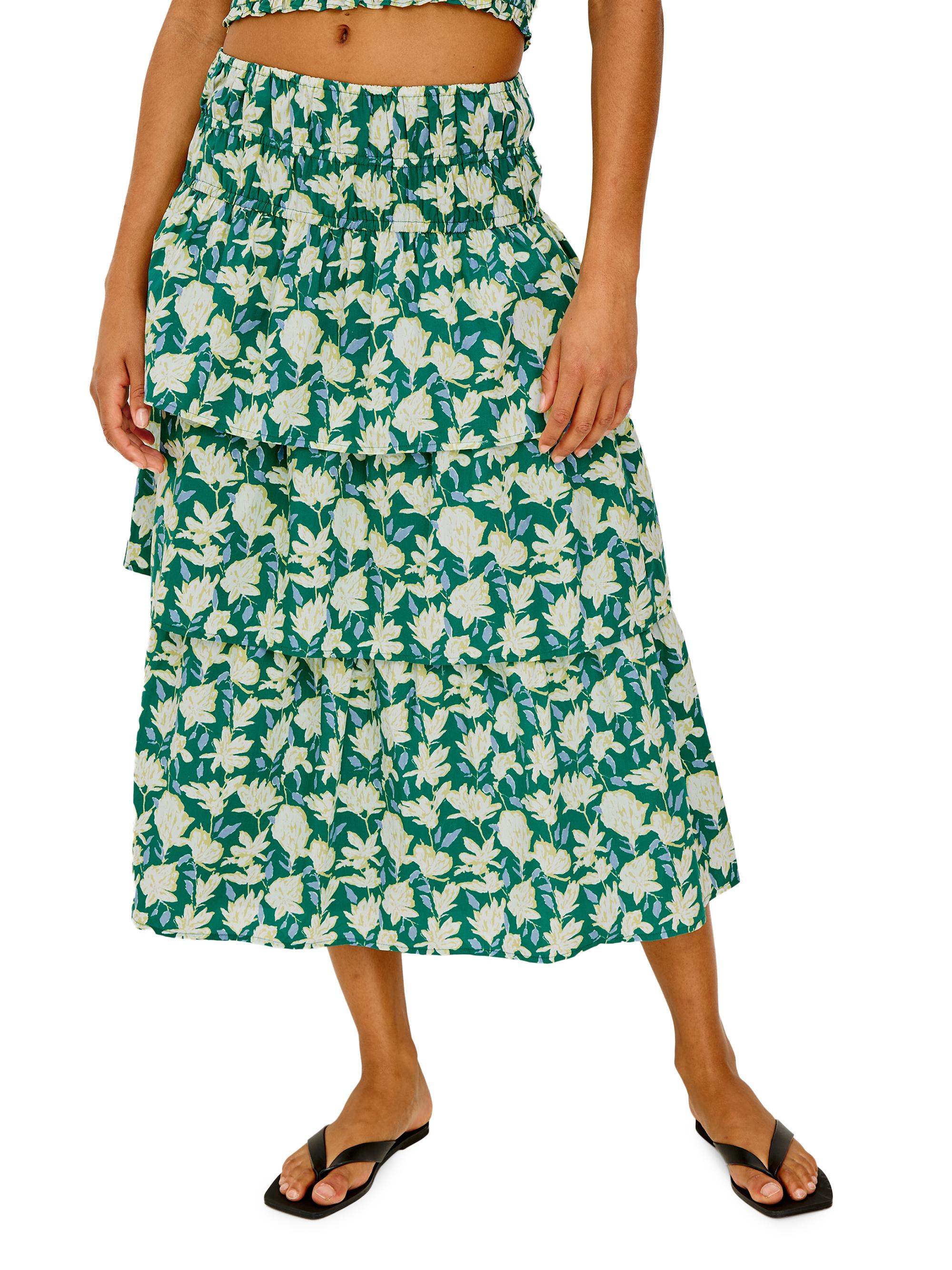 Rails Women's Belle Floral Cotton Midi Skirt - Green Mayflower | Thumbnail 3