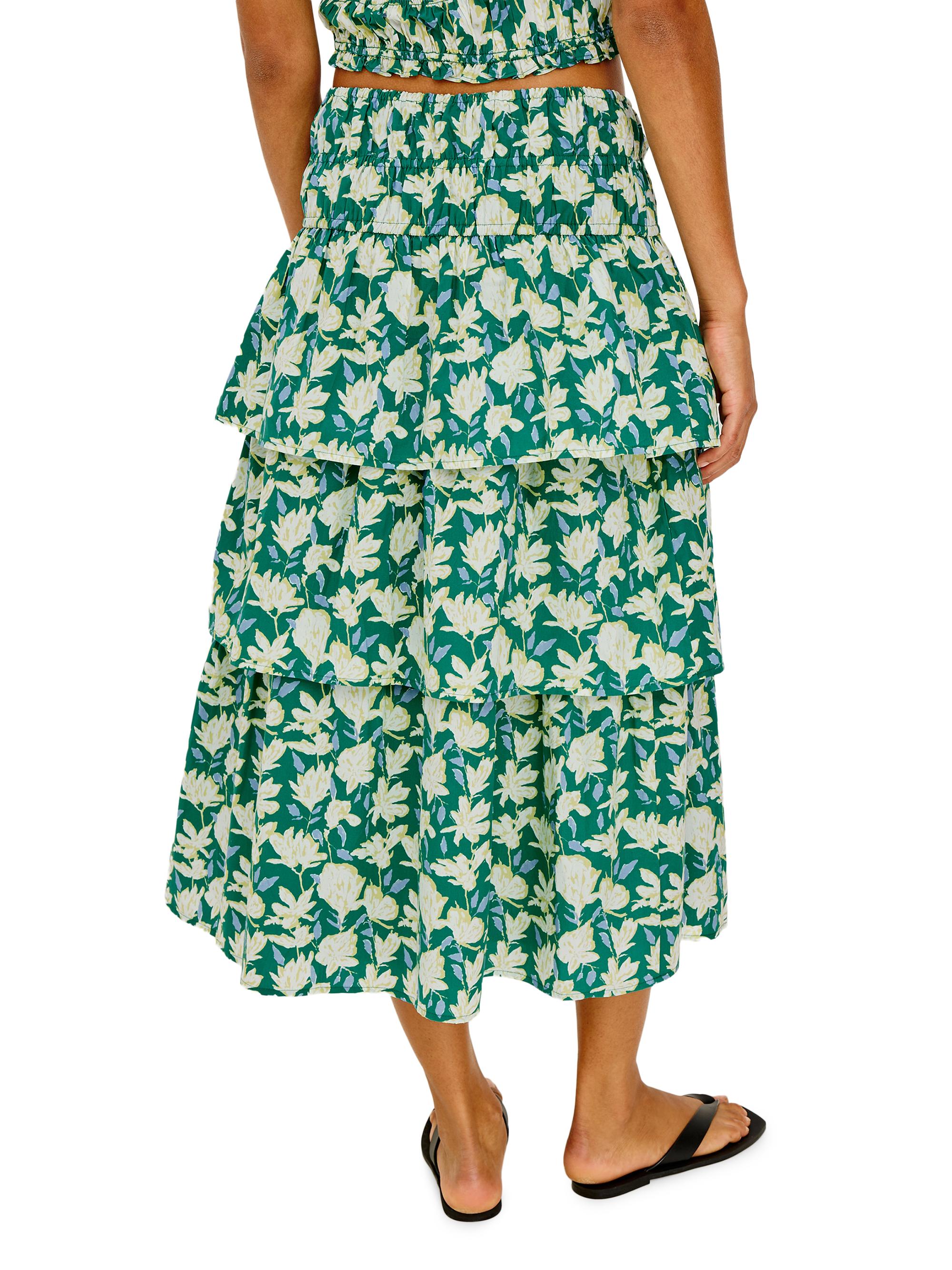 Rails Women's Belle Floral Cotton Midi Skirt - Green Mayflower | Thumbnail 4