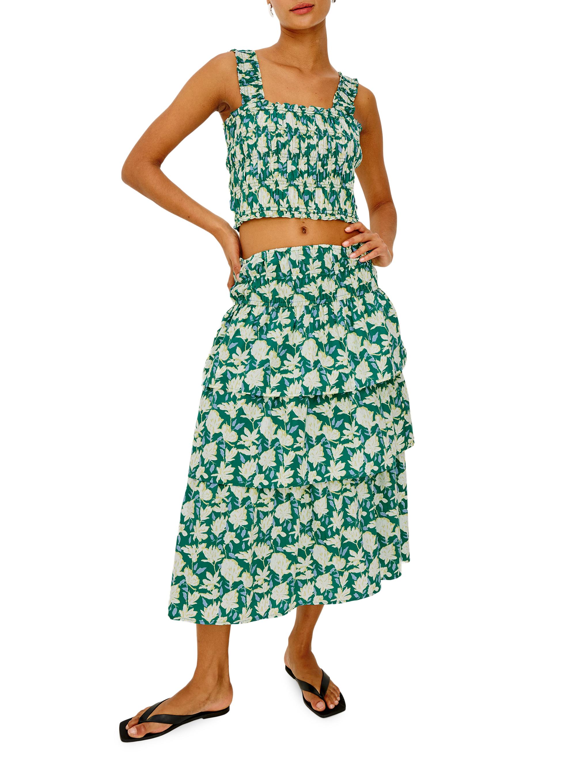 Rails Women's Belle Floral Cotton Midi Skirt - Green Mayflower | Thumbnail 2