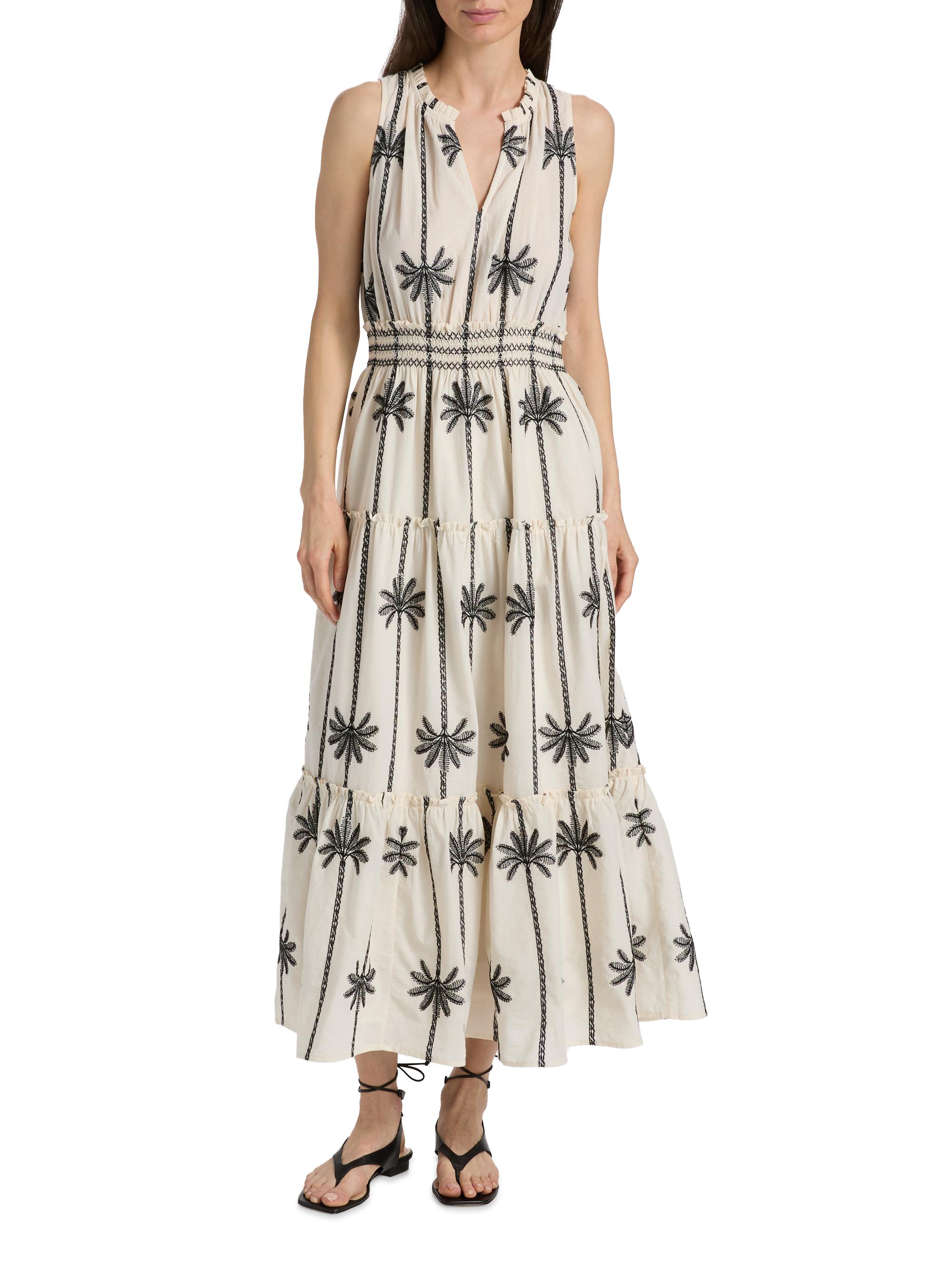 Rails Women's Loulou Embroidered Tiered Cotton Maxi Dress - Embroidered Palms | Thumbnail 2