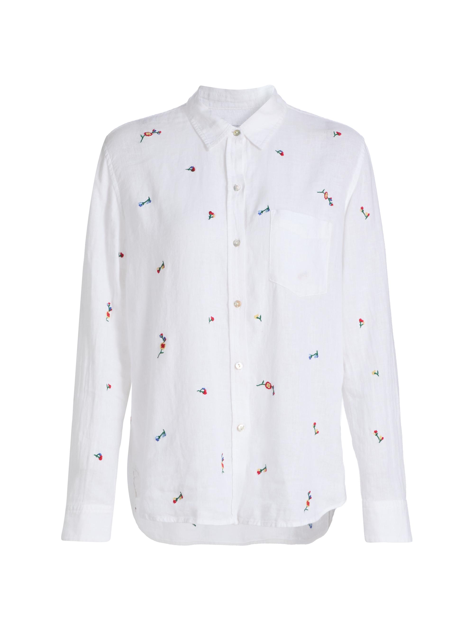 Rails Women's Charli Floral Linen-Blend Shirt - Wild Flower Embroidery