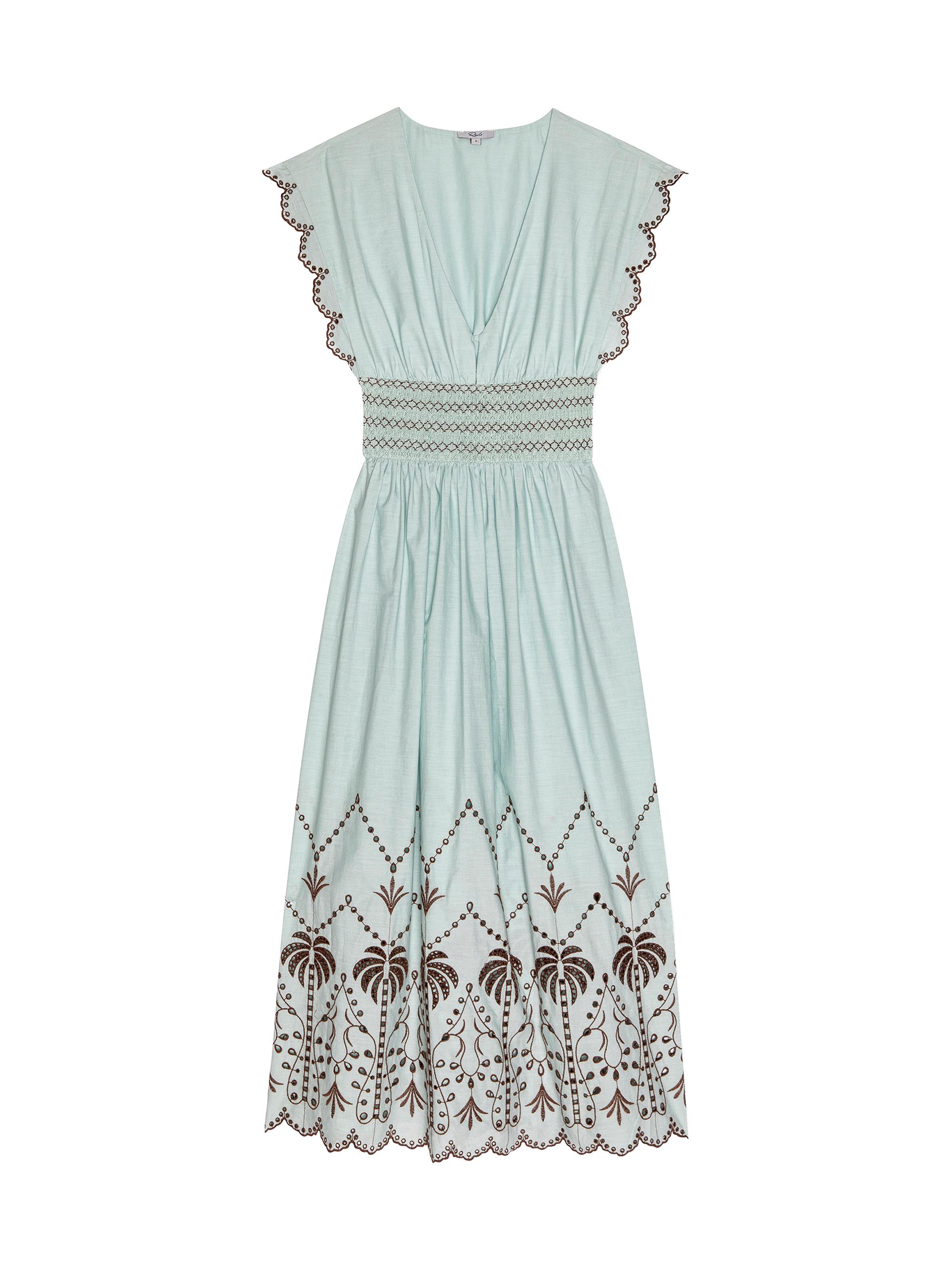 Rails Women's Roxanne Embroidered Cotton Midi-Dress - Ocean Palms Embroidery