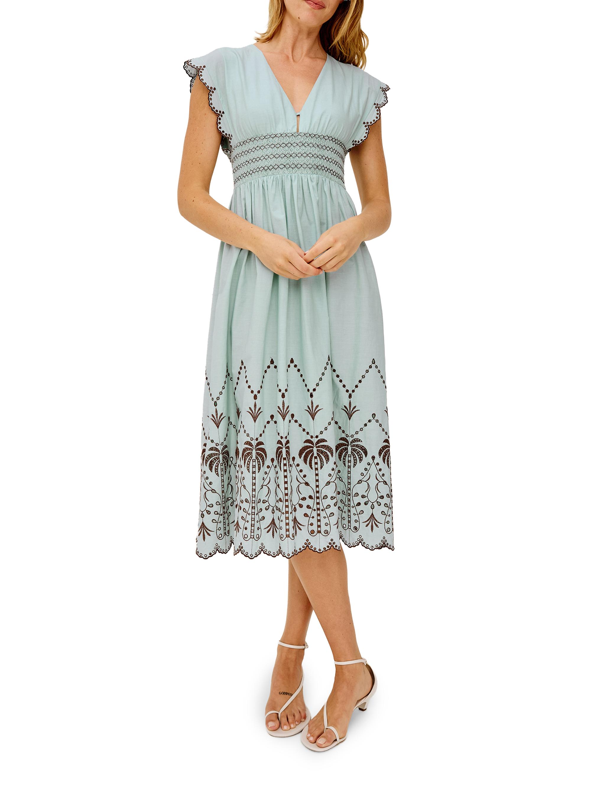 Rails Women's Roxanne Embroidered Cotton Midi-Dress - Ocean Palms Embroidery | Thumbnail 3
