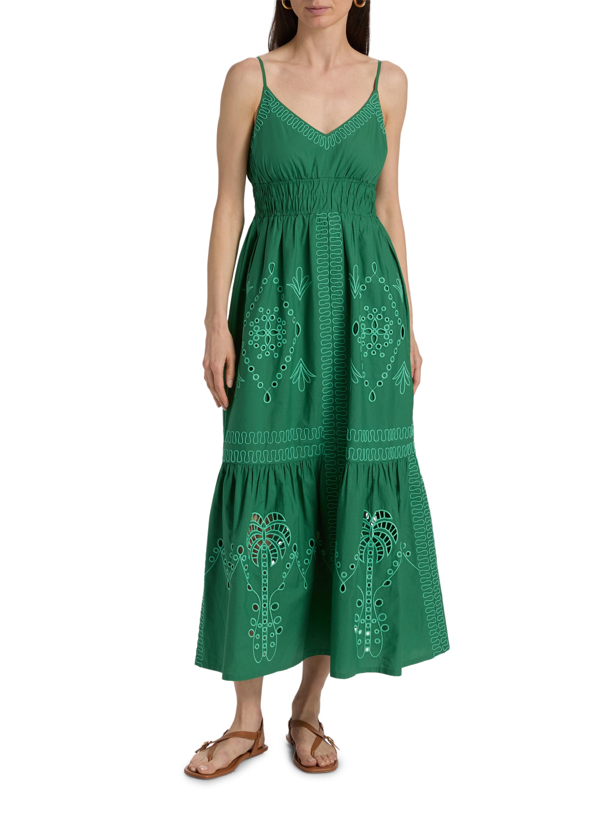Rails Women's Blair Eyelet-Embroidered Cotton A-Line Midi-Dress - Clover | Thumbnail 2