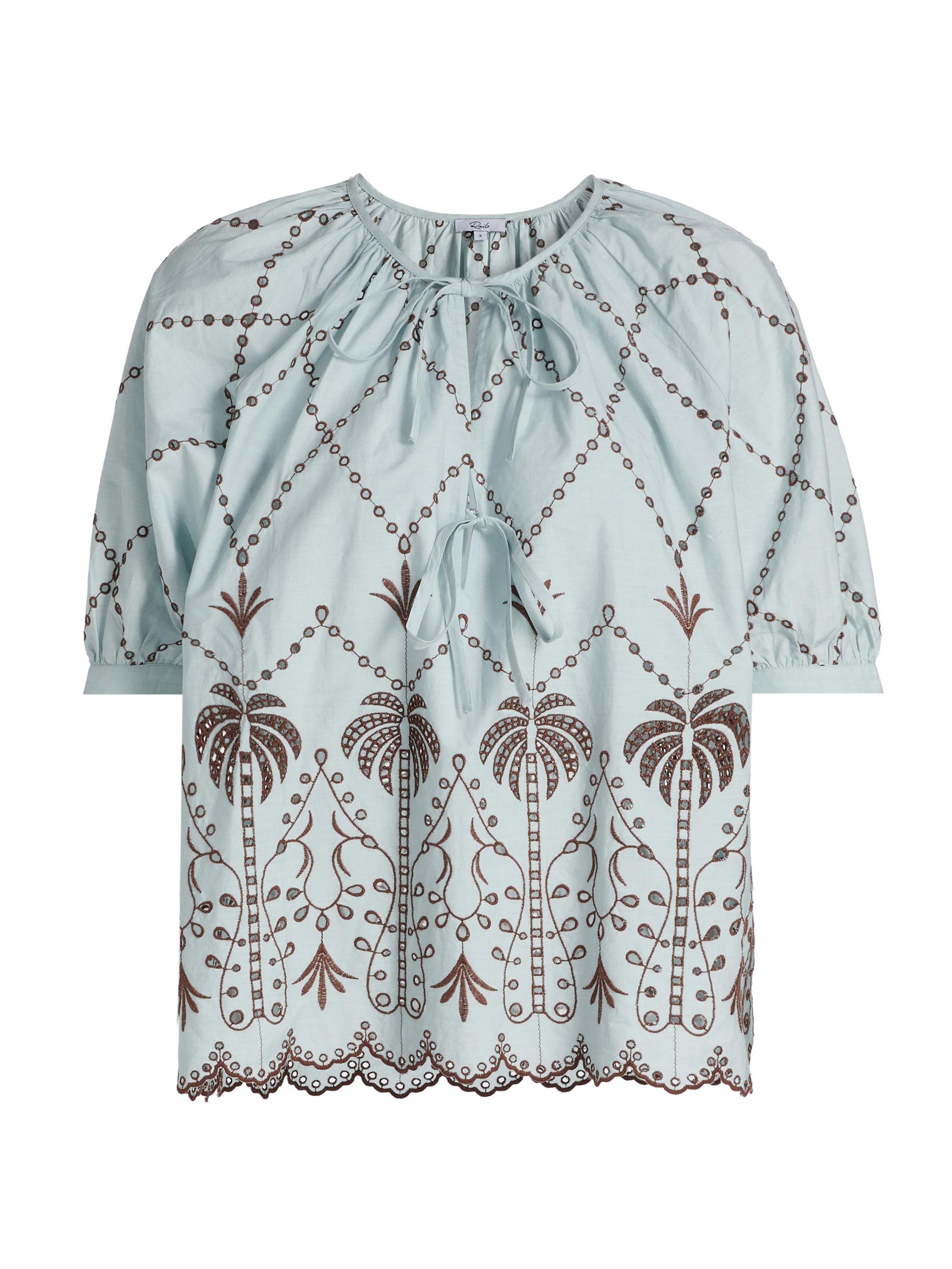 Rails Women's Catalene Embroidered Cotton Top - Ocean Palms Embroidery