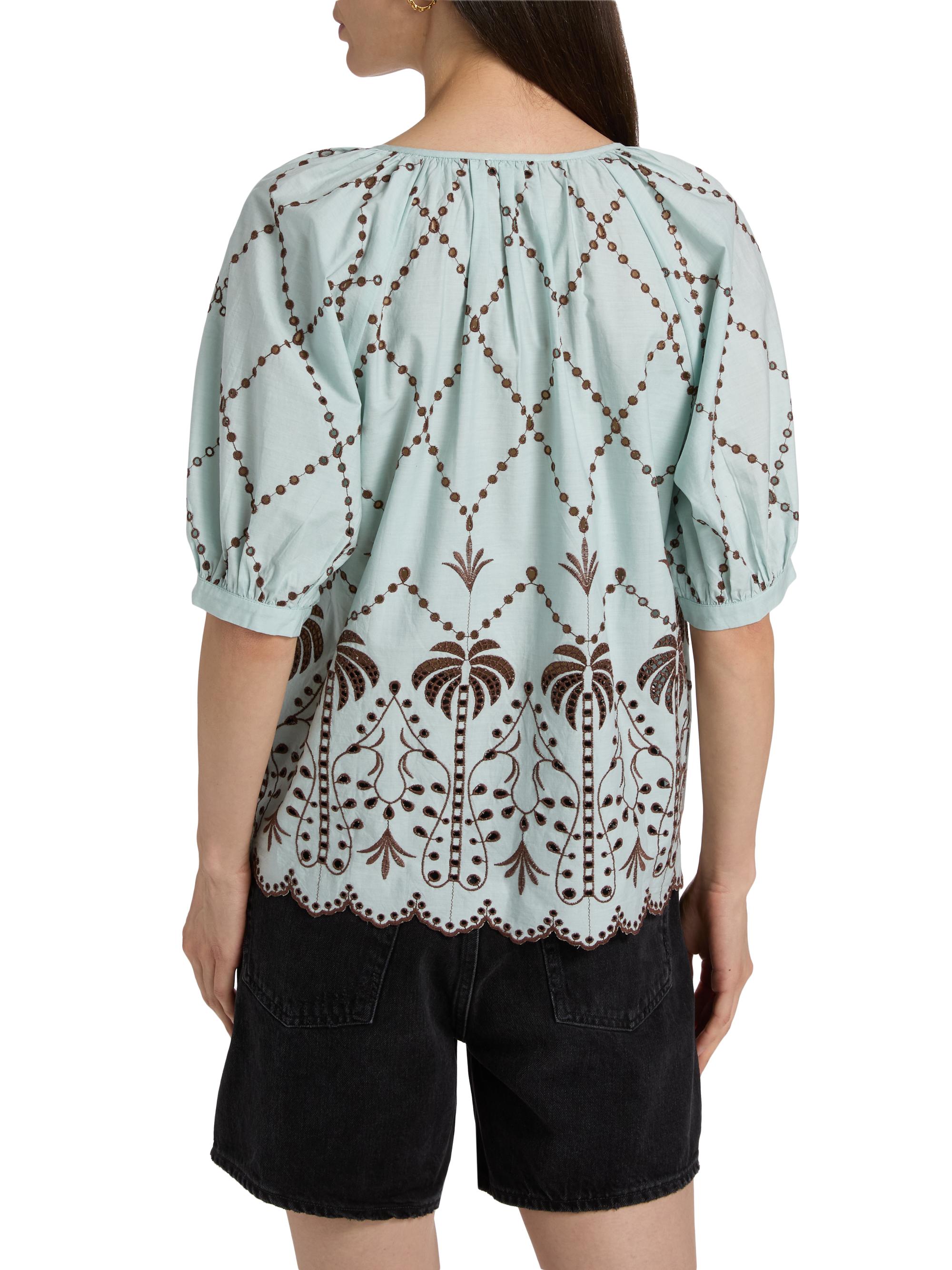 Rails Women's Catalene Embroidered Cotton Top - Ocean Palms Embroidery | Thumbnail 5