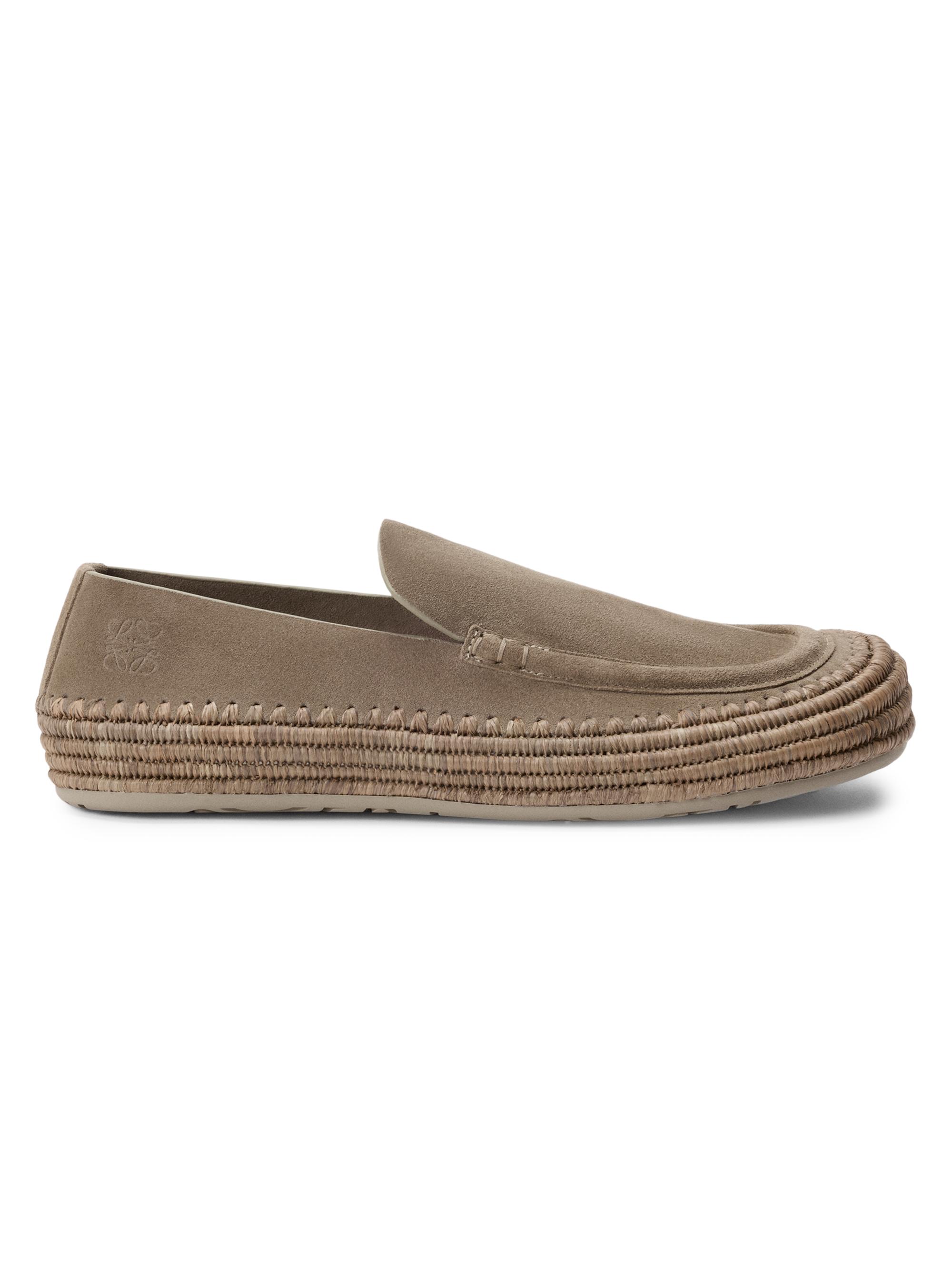 LOEWE Men's  x Paula's Ibiza Rio Suede Loafers - Stone Grey