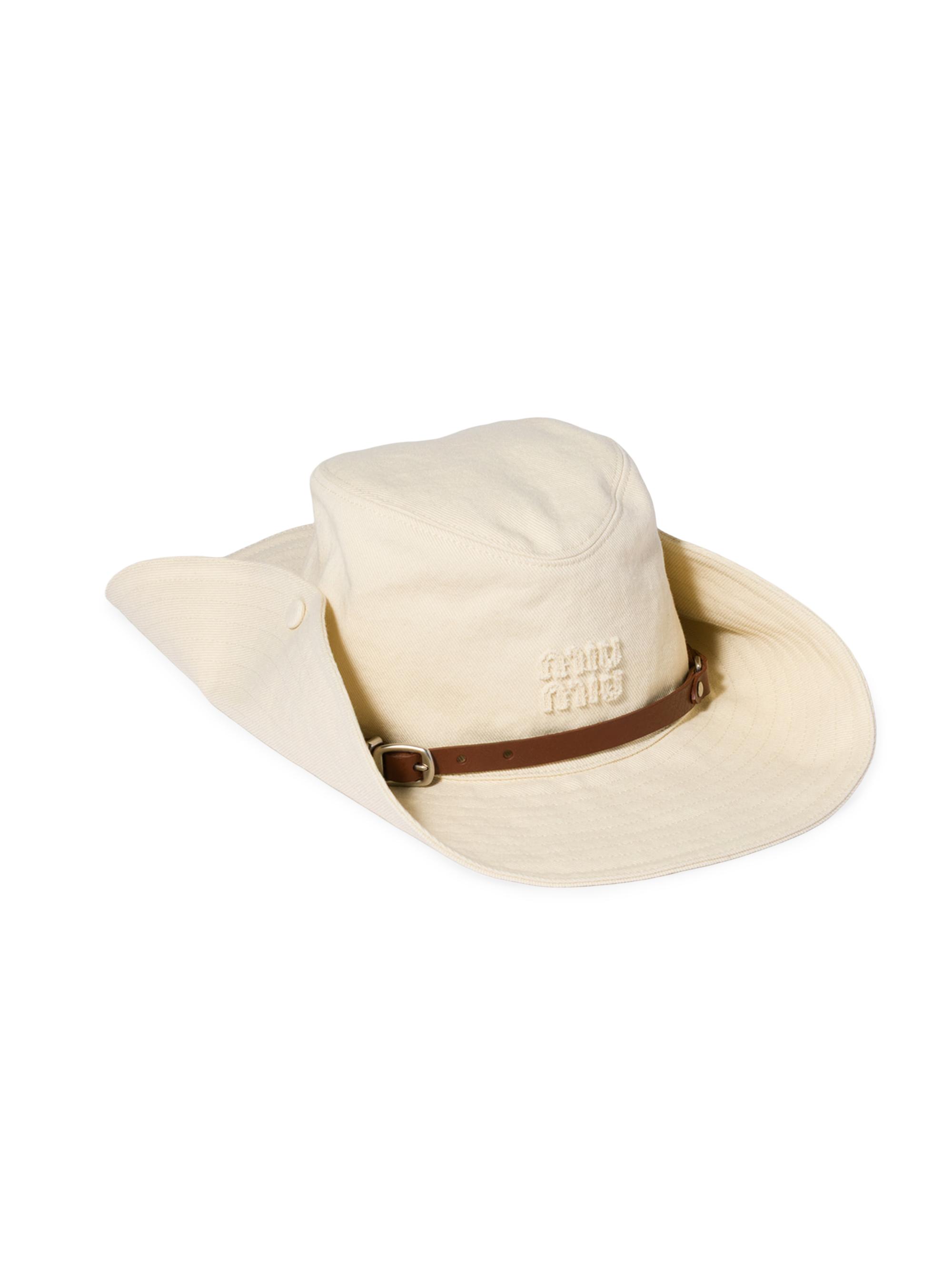 Miu Miu Women's Drill Cowboy Hat - Beige Khaki
