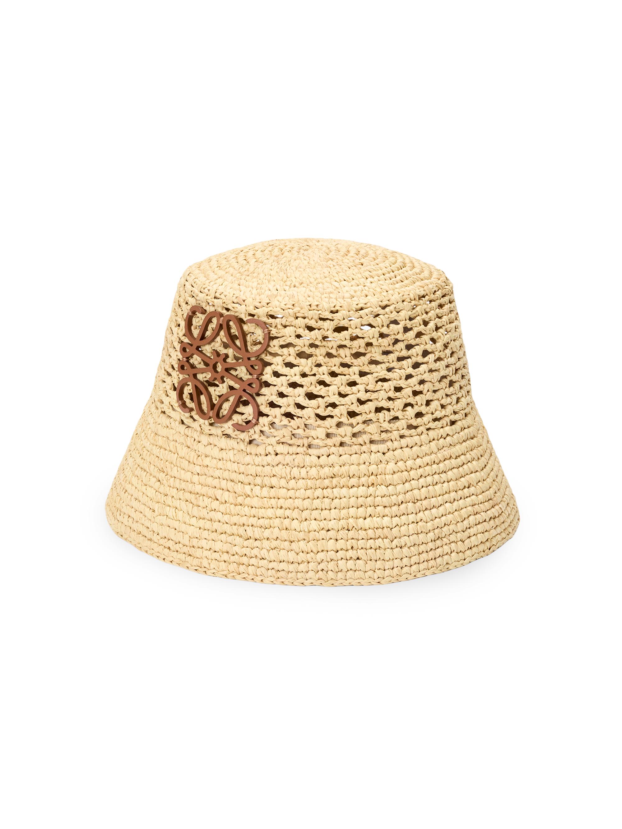 LOEWE Women's  x Paula's Ibiza Anagram Raffia Bucket Hat - Natural - Women's Accessories