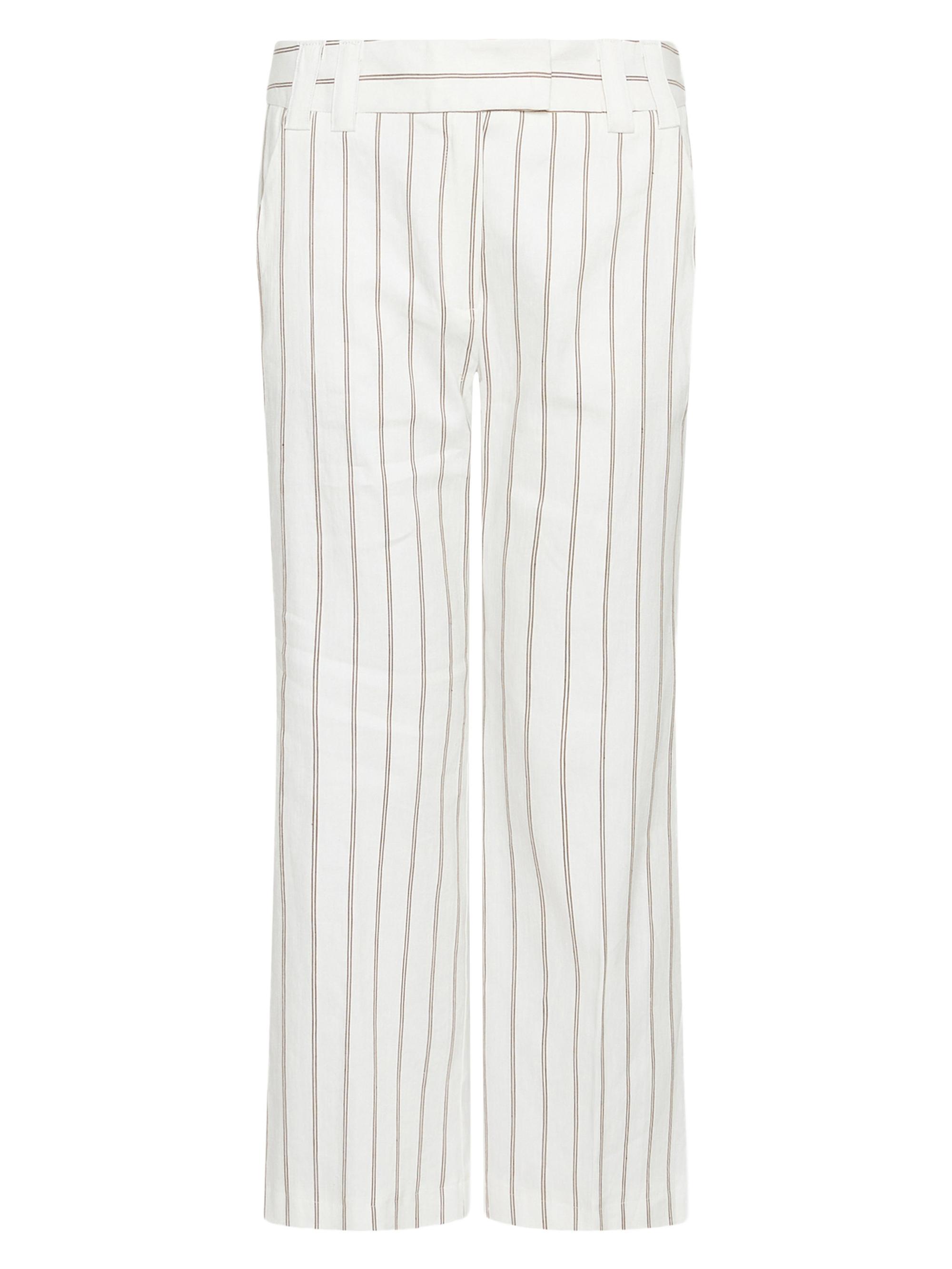 Marella Women's Flared Linen and Cotton Trousers - White