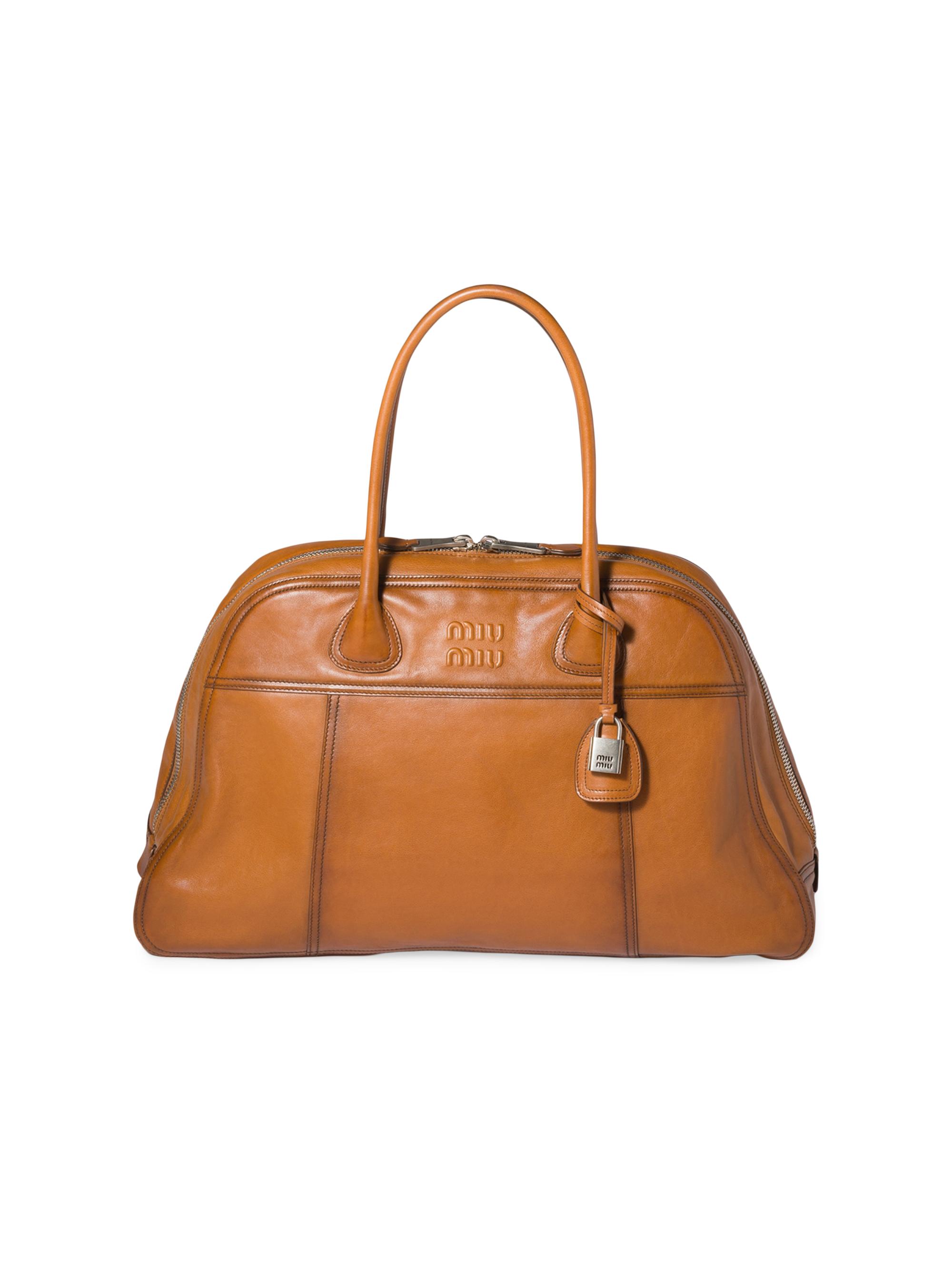 Miu Miu Women's Vivant Leather Shoulder Bag - Brown