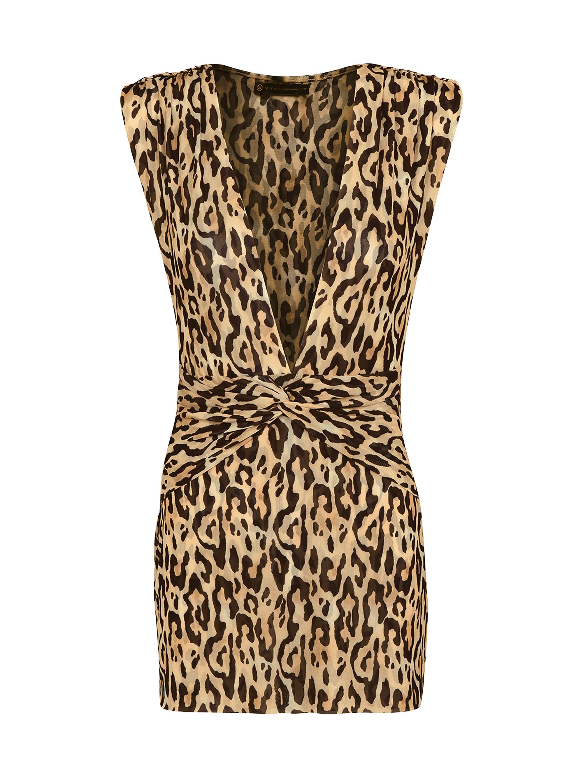 ViX by Paula Hermanny Women's Cindy Leopard Cover-Up Minidress