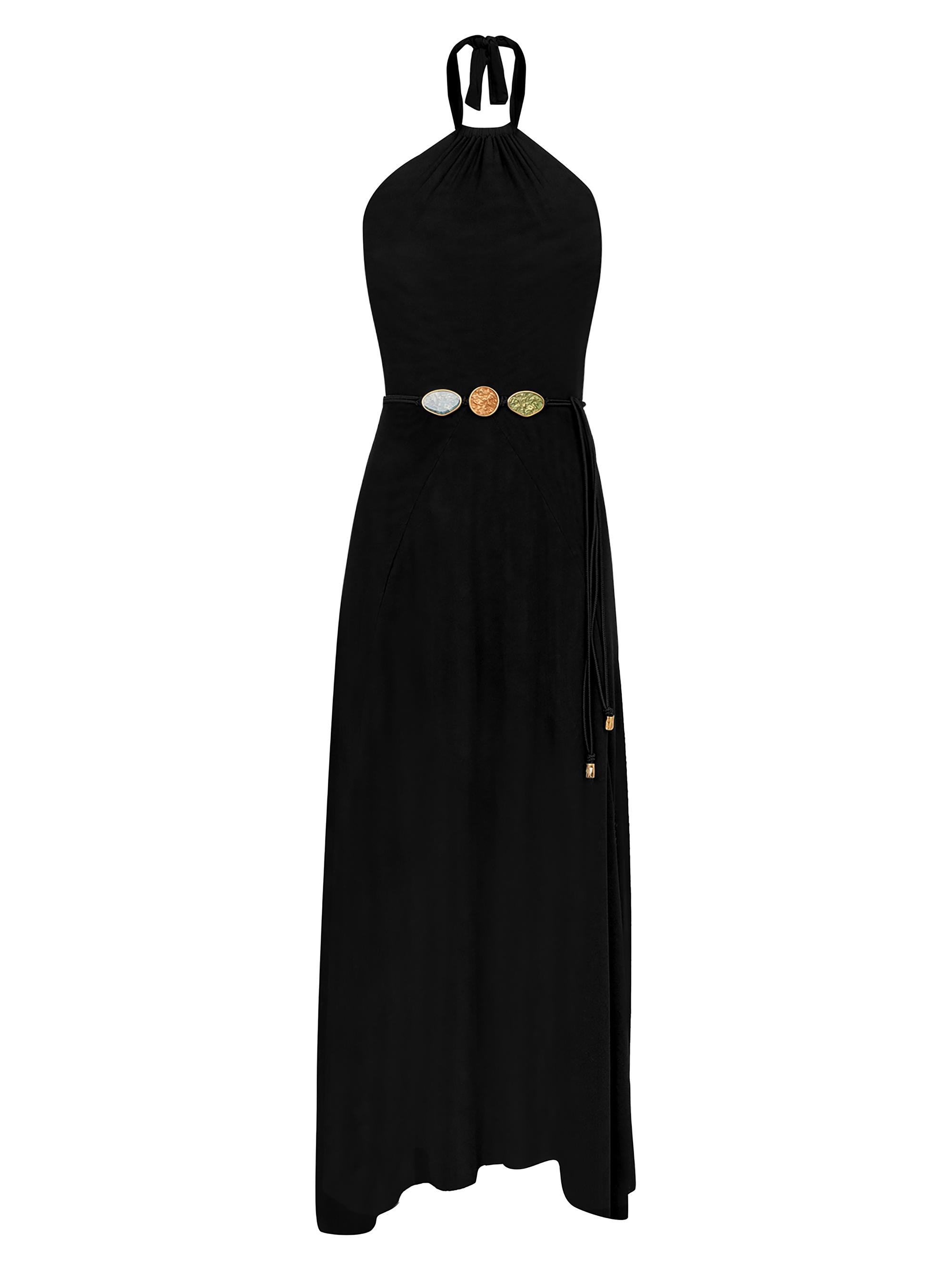 ViX by Paula Hermanny Women's Lelia Medallion Waist Maxi Dress - Black