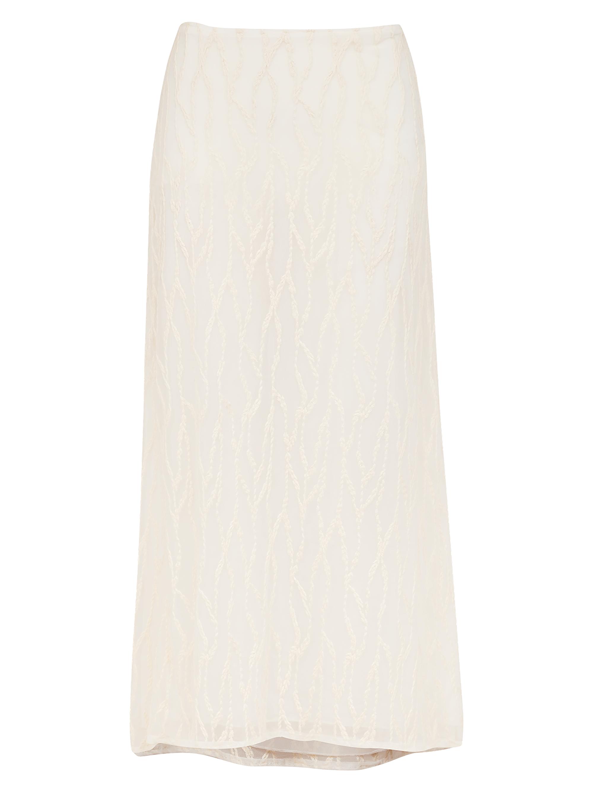 ViX by Paula Hermanny Women's Quinn Embroidered Mesh Maxi Skirt - White