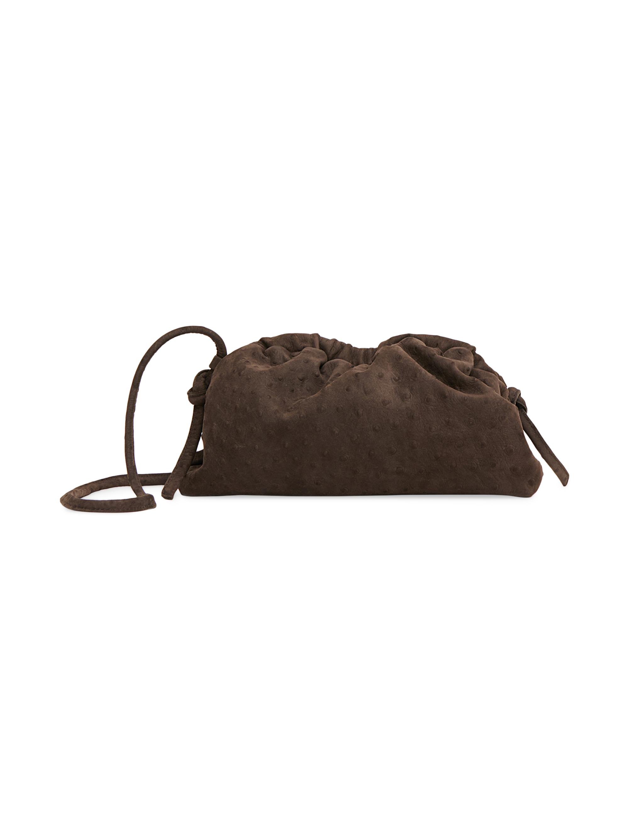 Mansur Gavriel Women's Mini Cloud Ostrich-Embossed Leather Clutch - Ebony