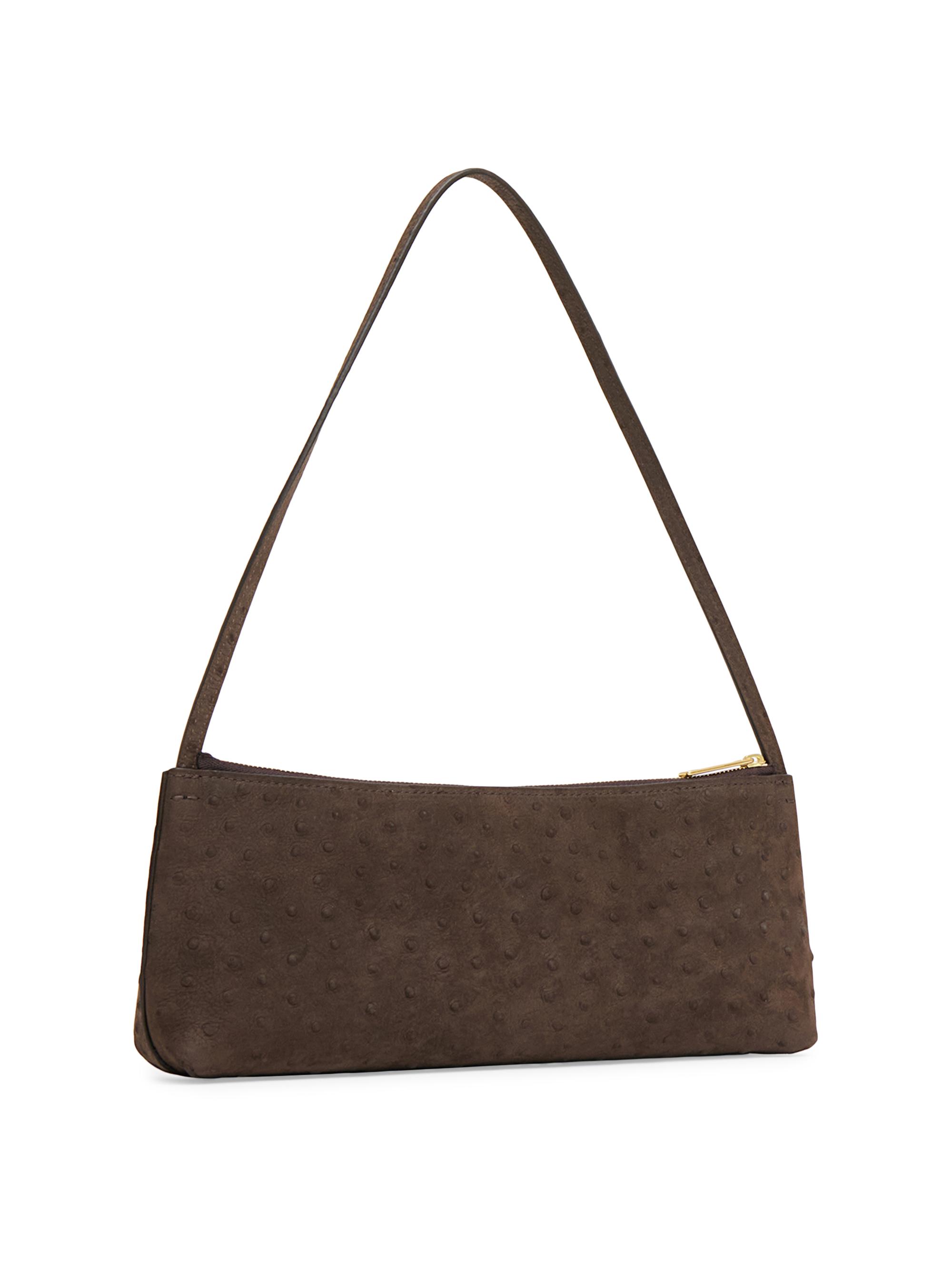 Mansur Gavriel Women's Gaia Ostrich-Embossed Leather Baguette Bag - Ebony | Thumbnail 2