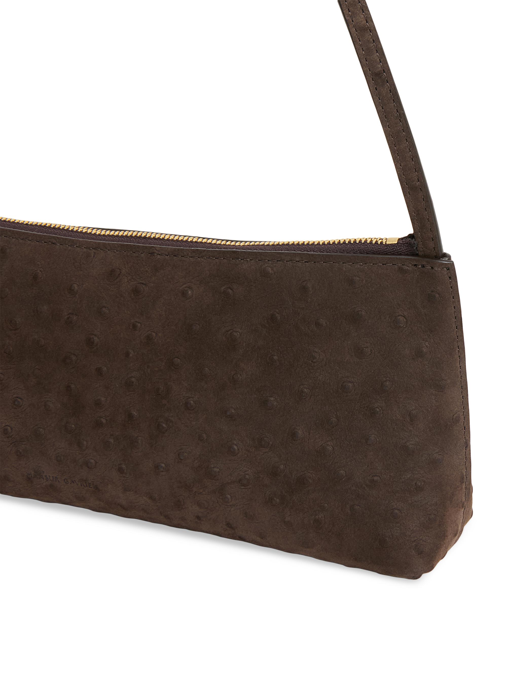 Mansur Gavriel Women's Gaia Ostrich-Embossed Leather Baguette Bag - Ebony | Thumbnail 4