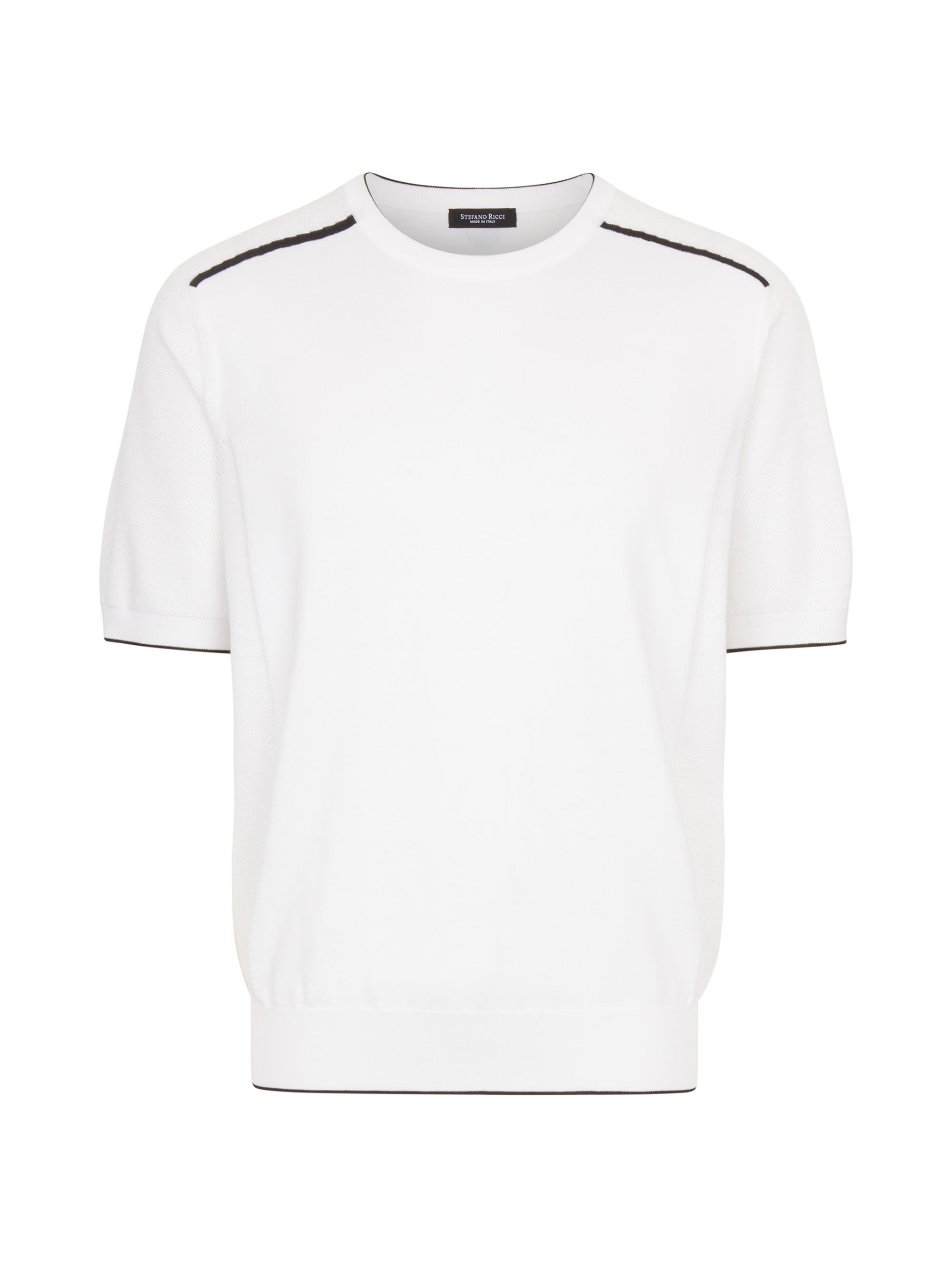 Stefano Ricci Men's Silk and Cotton Knit Crewneck Sweater - White